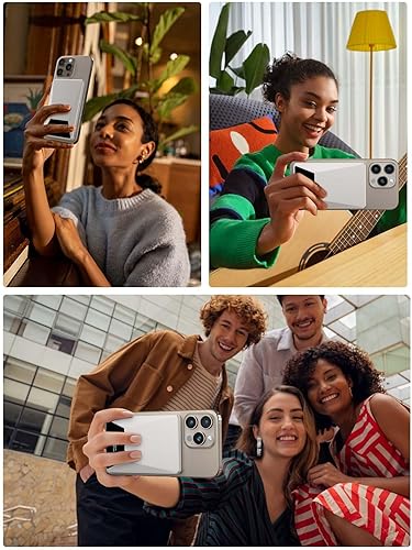 Miniatura 6 de Mavulo Ultra-Slim 0.38" para banco de energía Magsafe, cargador portátil inalámbrico magnético de 5000 mAh con pantalla LED, 18 W USB C batería de