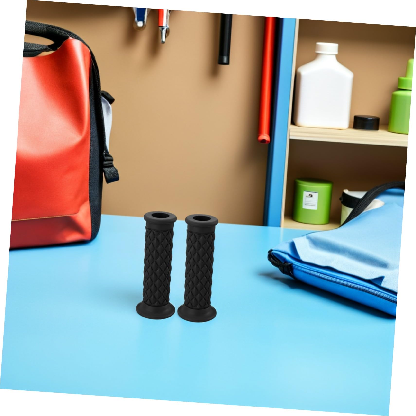 ABOOFAN 4 Paires poignée en caoutchouc poignées universelles du guidon Grips de vélo de saleté accessoires de vélo de saleté Black