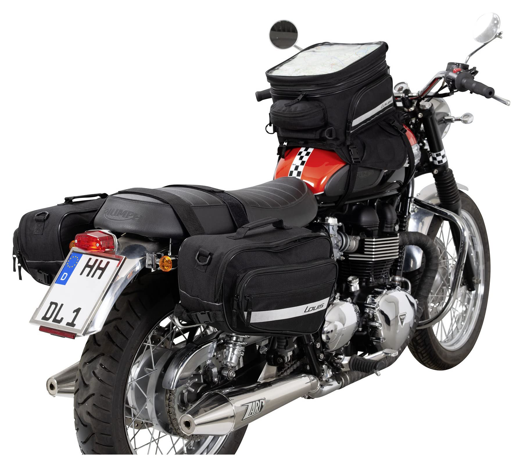SET COPPIA BORSE LATERALI DA SELLA NERO, SGANCIO RAPIDO PER MOTO CAPACITÀ 2 X 15 LITRI
