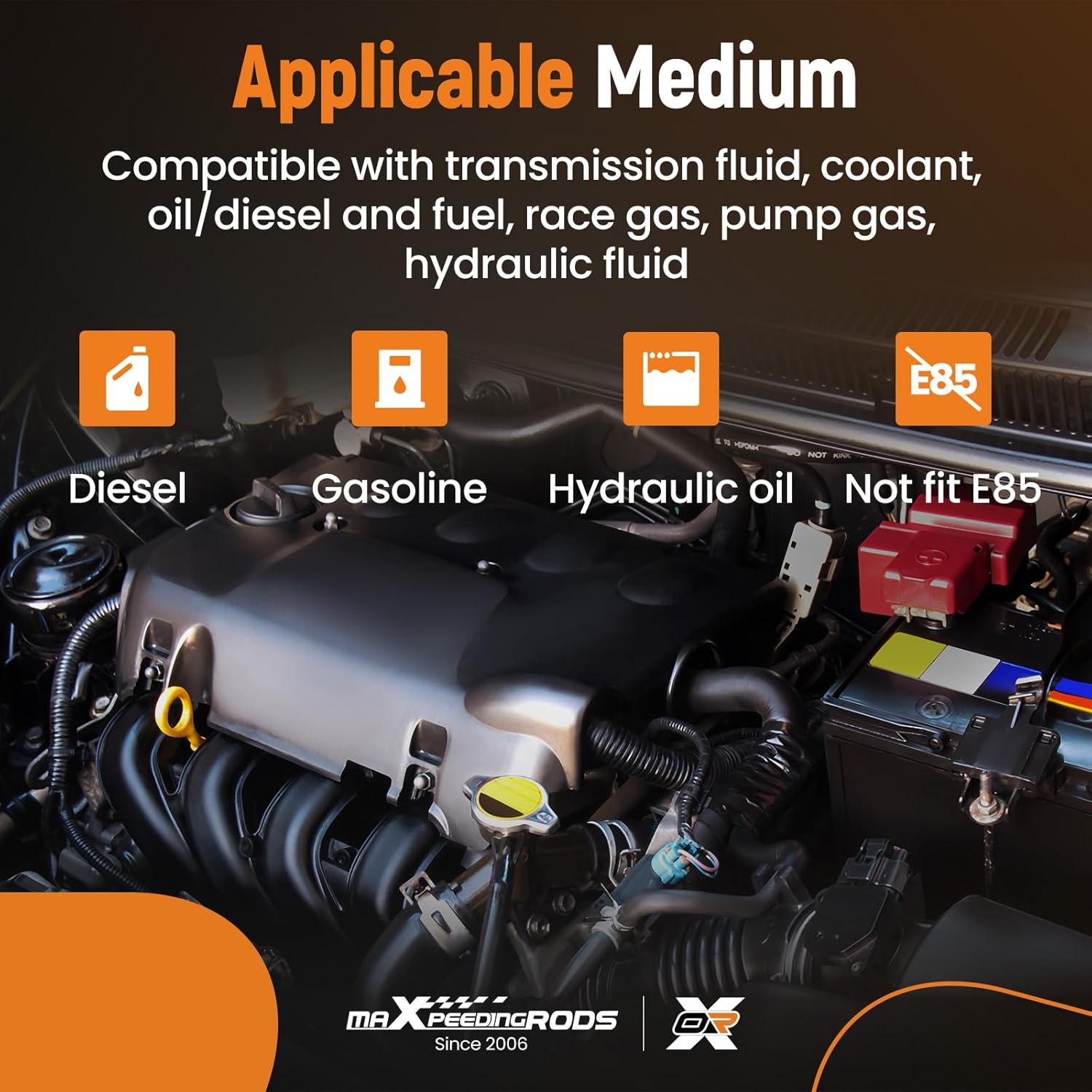 maXpeedingrods 16AN Fuel Line Kit, Transmission Cooler Lines Nylon Braided CPE Rubber Oil Cooling Line 16AN Hose Fuel line, 5 Feet Fuel Return/Supply Line- 4PCS 16AN Fittings