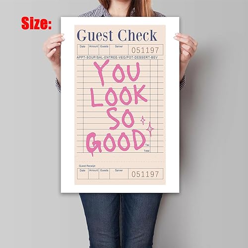 Miniatura 2 de Impresión de cuadros de invitados con texto en inglés "You Look so Good" para pared, impresiones artísticas de moda para pared, póster de cheque de
