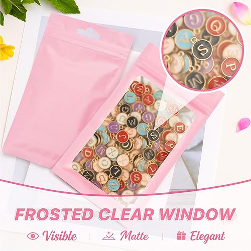 Miniatura 5 de 100 bolsas con cierre de mylar resellables con cremallera y ventana transparente, a prueba de olores, bolsa de embalaje con cremallera para