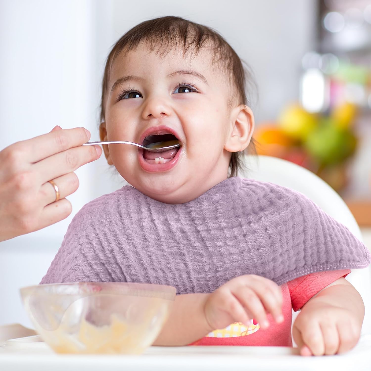 8 Packs Muslin Burp Cloths Large 20" x 10", 6 Layers Unisex Baby Absorbent 100% Cotton Burp Rags Colorful Muslin Washcloths for Baby Plain Soft Cotton Cloth for Babies Girls Boys(Vivid Colors) - Image 7