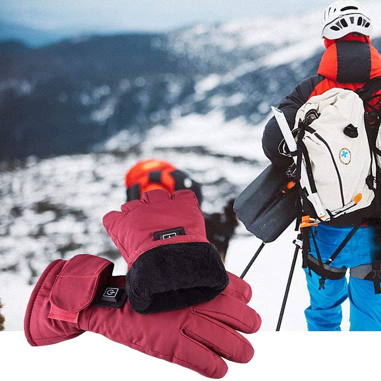 SBTXHJWCGLD Guantes calefactores para Mujer, Recargables, a Prueba de Viento, Impermeables, para Invierno, Calentadores de Manos, Guantes para Motocicleta, esquí, montañismo, Ciclismo, Camping