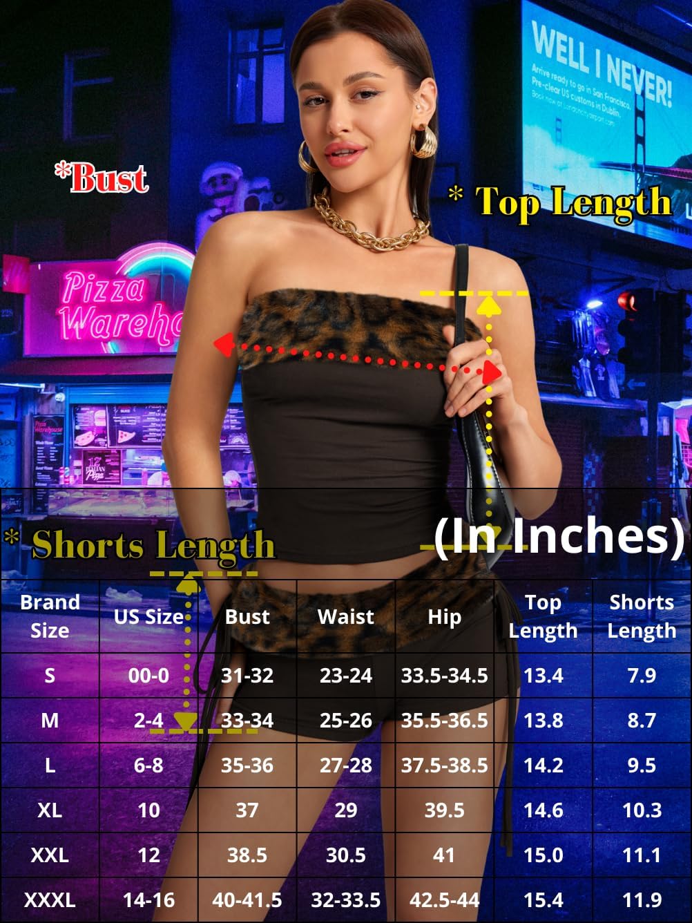 2000S Sexy 2 Piece Leopard Club Outfits, Ruched Tube Strapless Crop Top, Low Rise Booty Shorts Casual Going Out Rave - Image 6