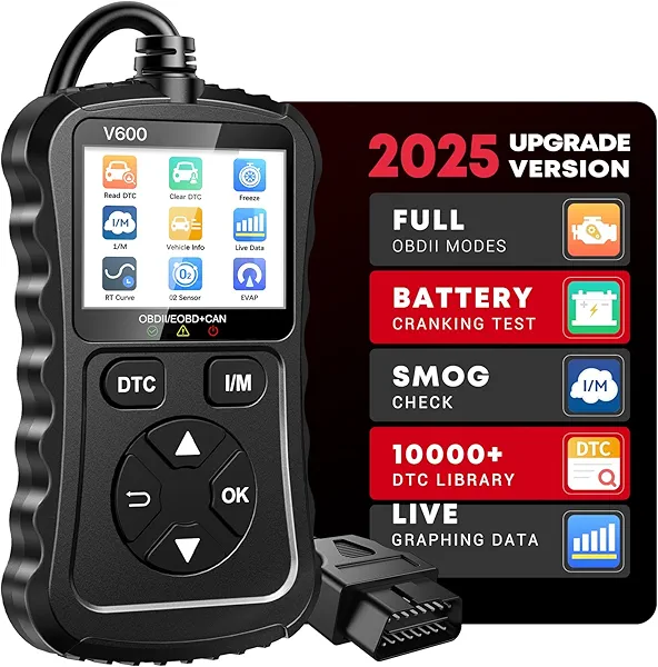 XIAUODO OBD2 Scanner Car Code Reader Support Voltage Test Plug and Play Fixd Car CAN Diagnostic Scan Tool Read and Clear Engine Error Codes for All OBDII Protocol Vehicles Since 1996（Black）