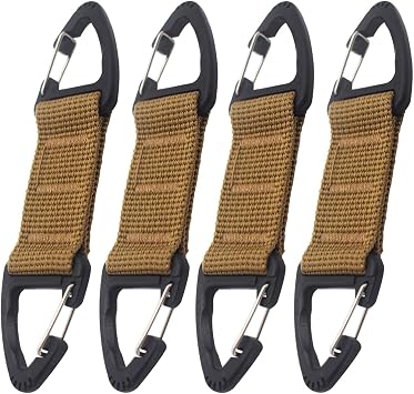 4 pcs 4.72 inches Double Plastic Triangle Tactical Nylon Belt Clip Molle Hooks Key Holder Carabiner Buckle Keychain