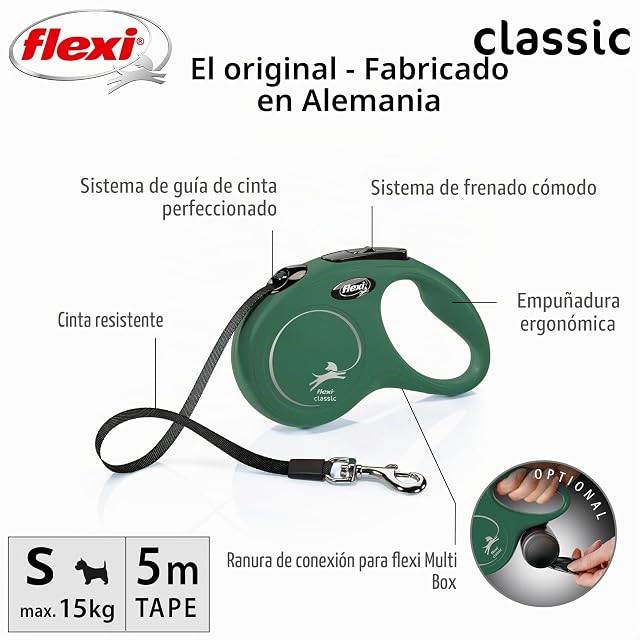 Foto 2 de 6 de FLEXI - Correa New Classic S Cinta - Sistema de Frenado Cómodo - Componentes Reflectantes - Adaptable a LED