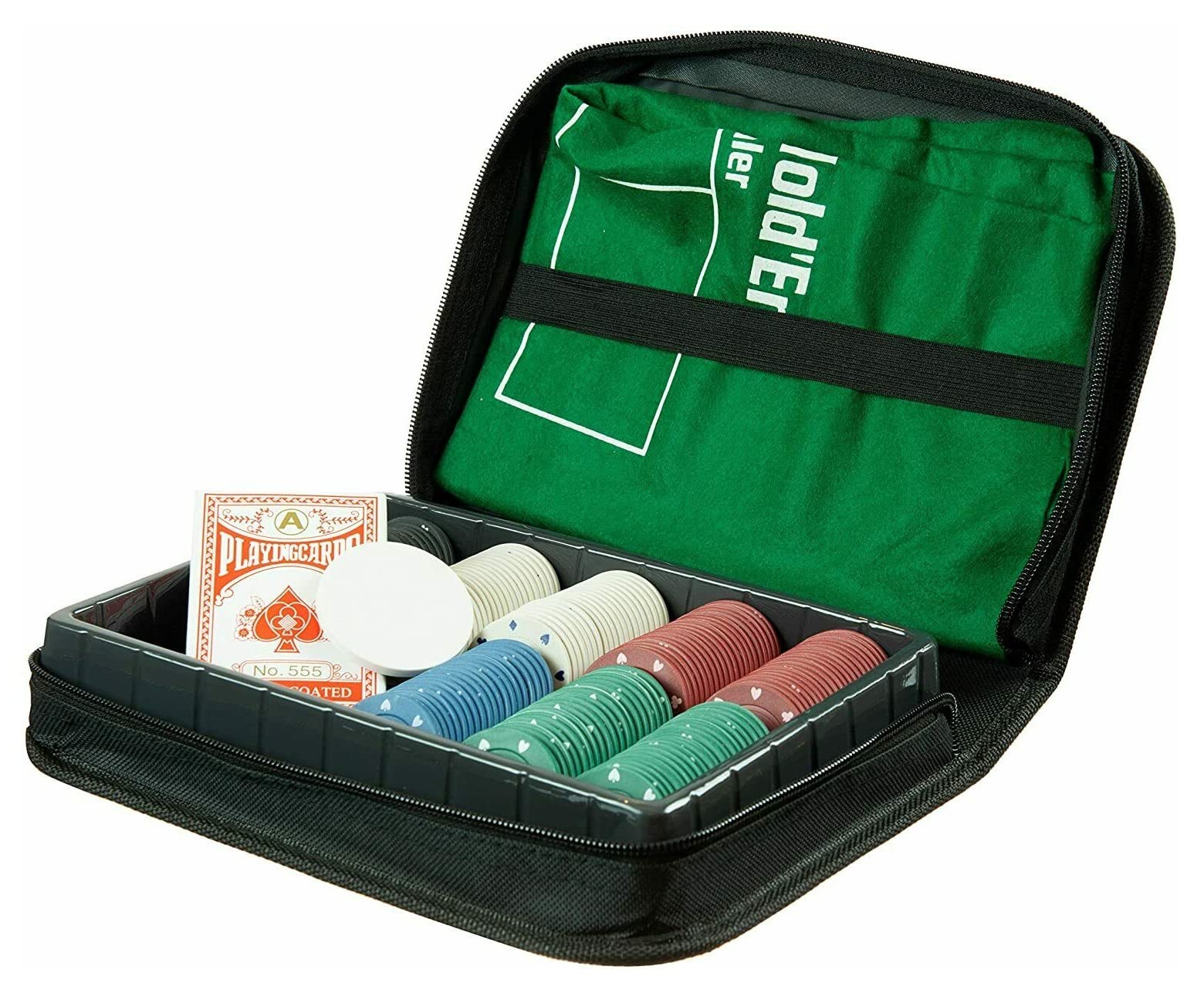 Poker Set King Travel Portable Fun Texas Hold Em Game In A Case