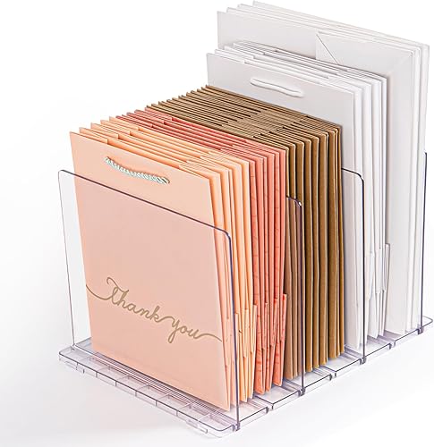 Miniatura 7 de GoMaihe Organizador de bolsas y bolsos para armario 2 juegos de estantes de almacenamiento de bolsos transparentes ajustables - separadores de