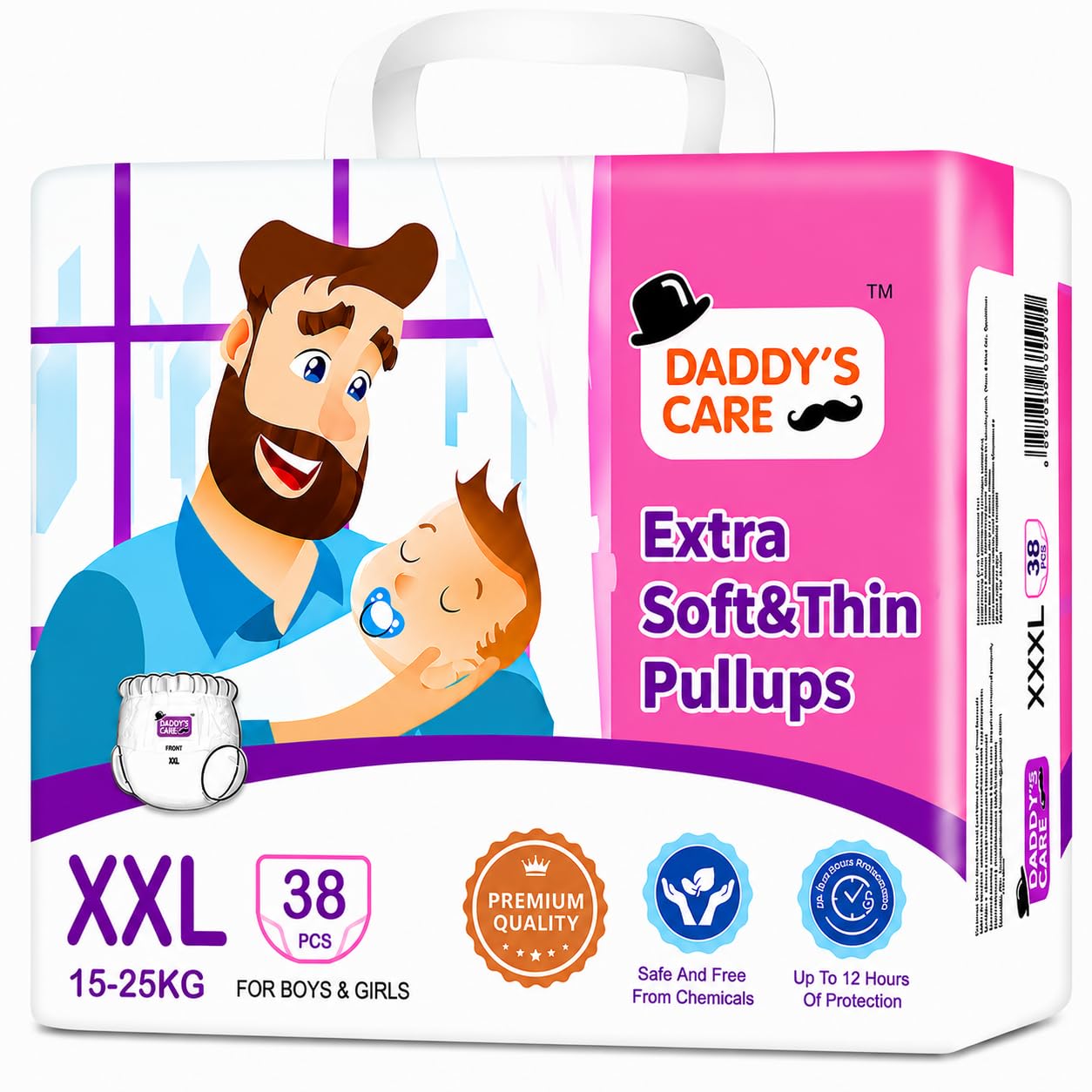 Ugraded version of Daddy's Care Ultra-Thin Disposable Pull-Up Diapers with Wetness Indicator - XXL Size - 44 Count-image-13