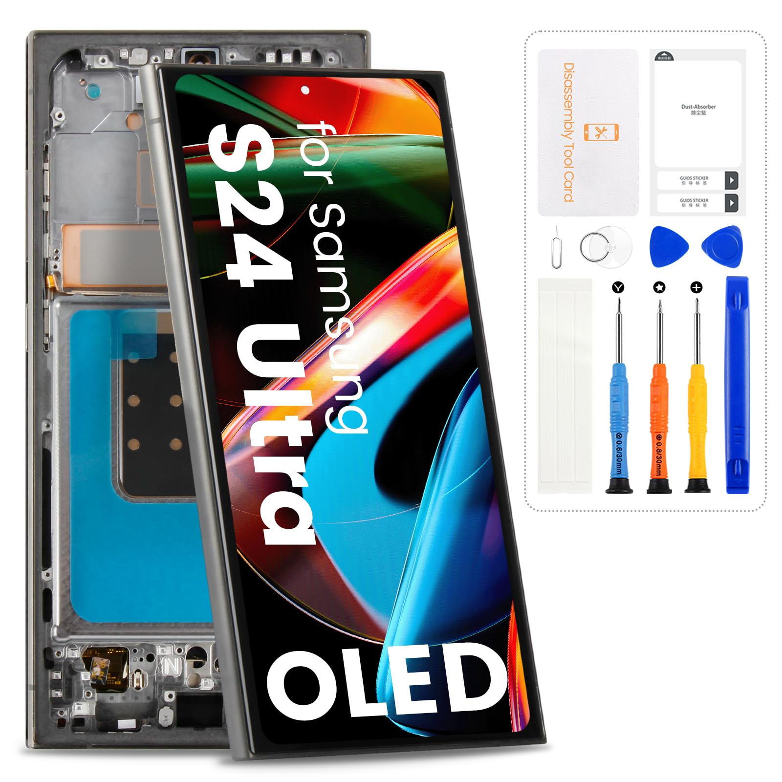 Photo 1 of LOOSE HARDWARE ****OLED for Samsung Galaxy S24 Ultra Screen Replacement with Frame,Black