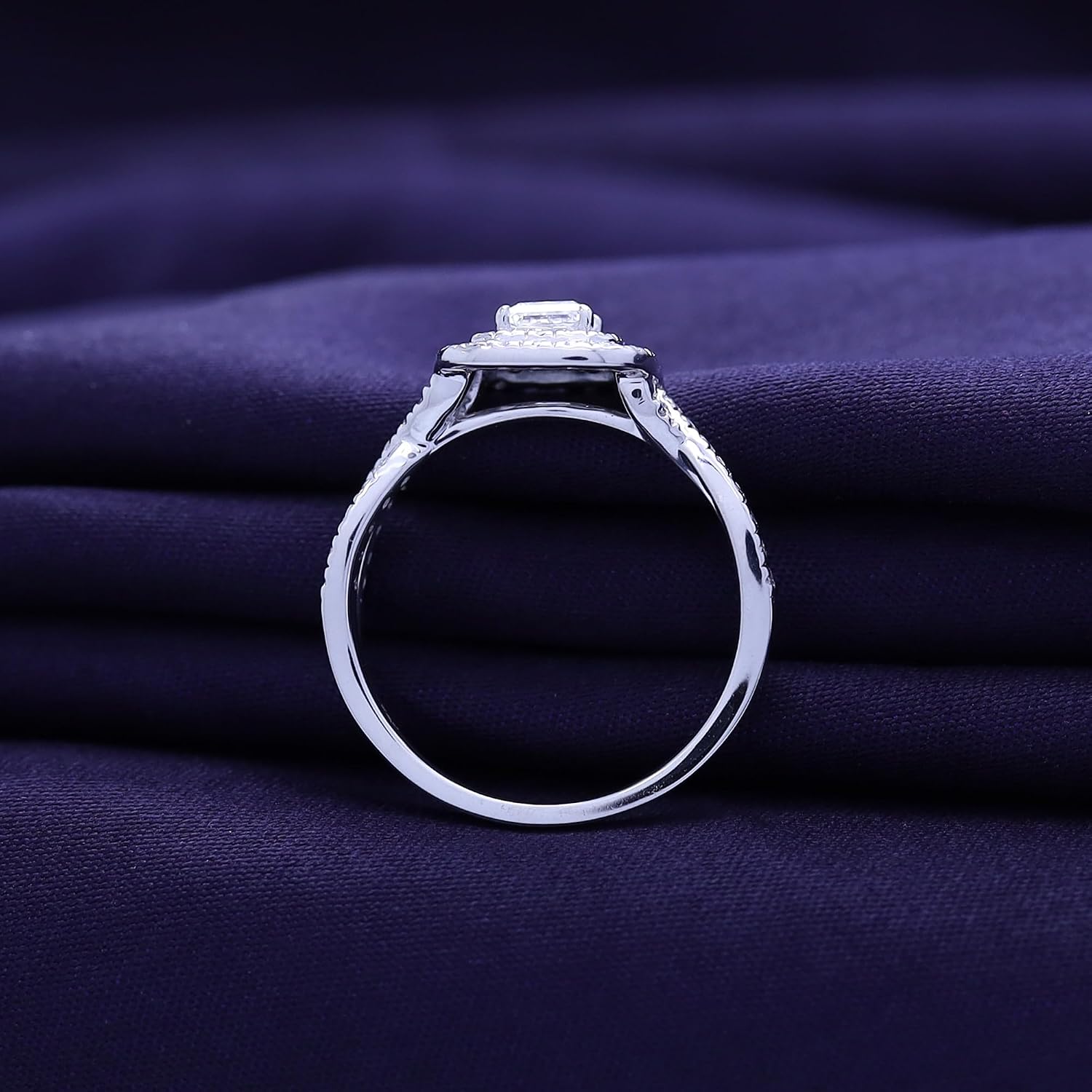 Infinity Double Halo Solitaire Engagement Ring for Women 0.75 Carat (ctw) Princess and Round Cut Lab Grown Diamond Wedding Anniversary Rings in 14K Gold Plated 925 Sterling Silver or Vermeil