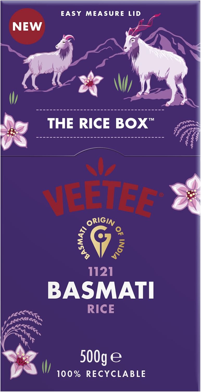 VEETEE 1121 Basmati Rice Box for Dry Rice Cooking, 500 g (Pack of 6