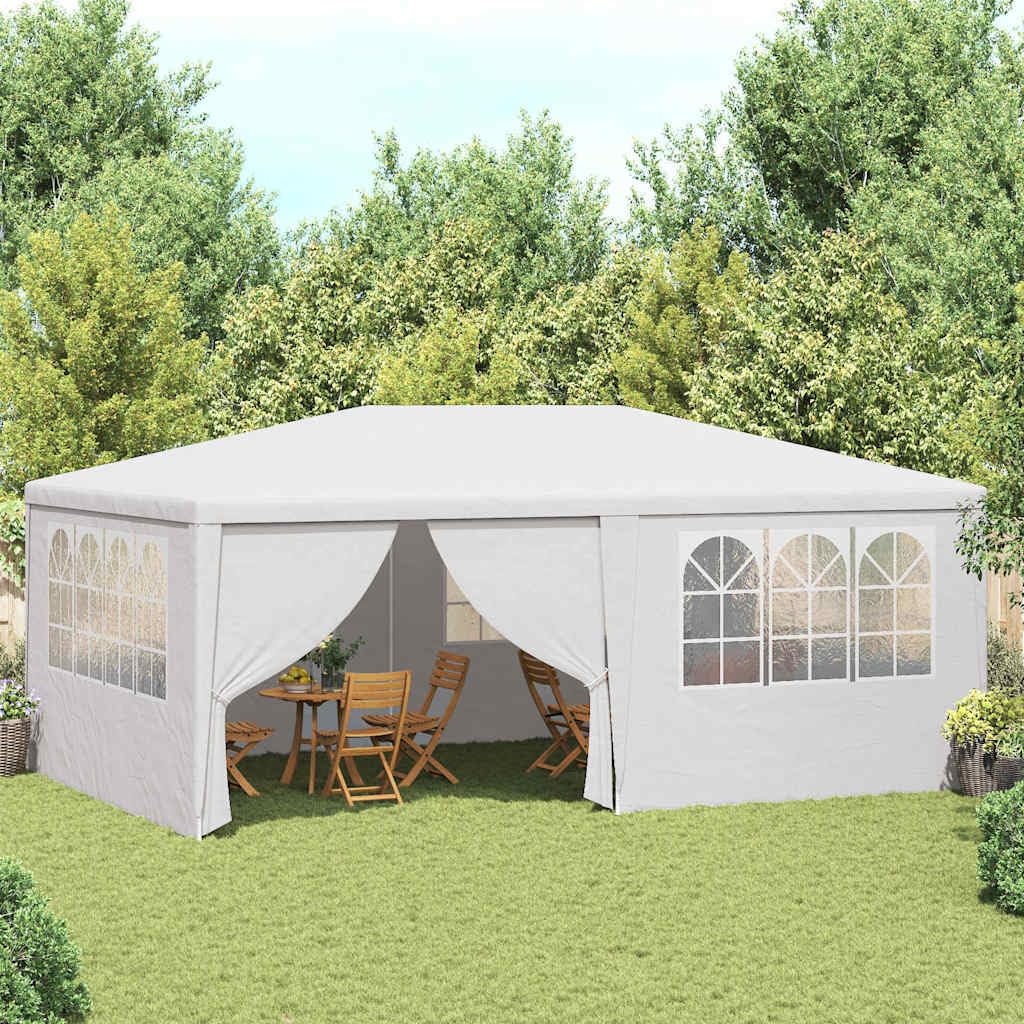 Carpa para fiestas con paredes laterales, 4 x 6 m, color blanco