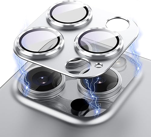 Vista 7 de Korecase Protector de lente de cámara para iPhone 15/iPhone 15 Plus, protección contra caídas, resistente a los arañazos, cubierta de cámara de Negro