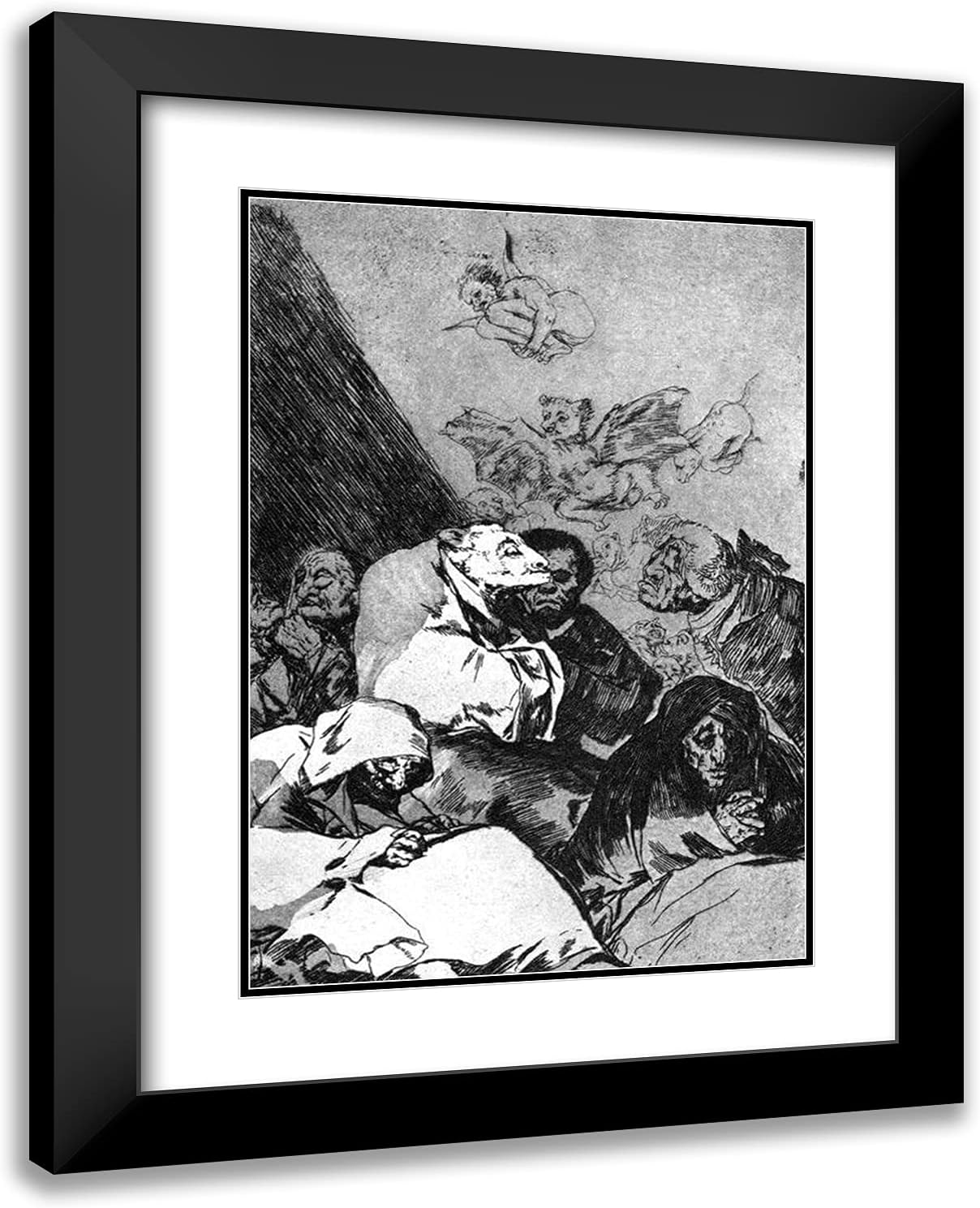 ArtDirect Goya, Francisco 19x24 Gold Ornate Framed Art Print with Double Matting Titled: Correction