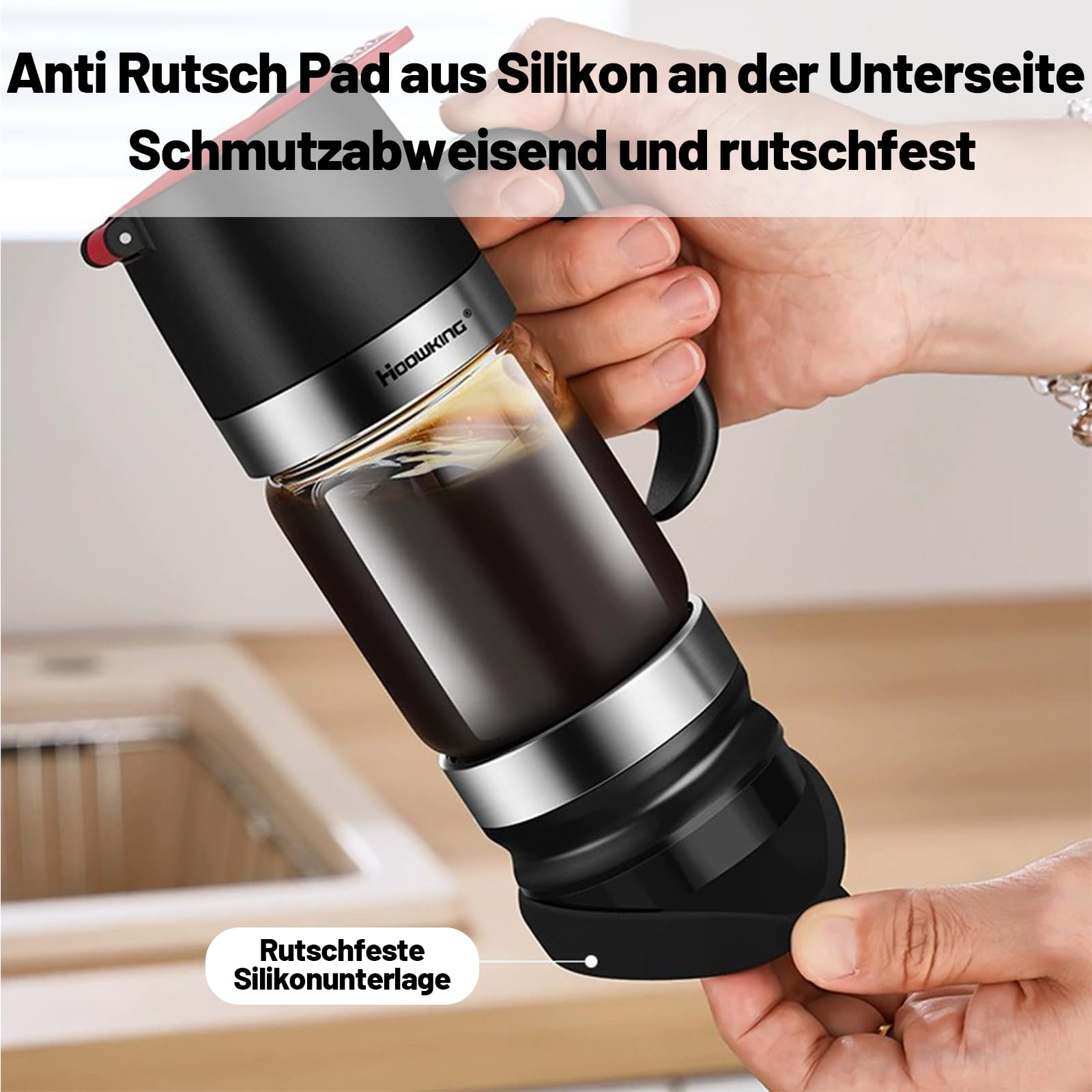 Afenau honingdispenser, druppelvrij glas, met handvat, 300 ml