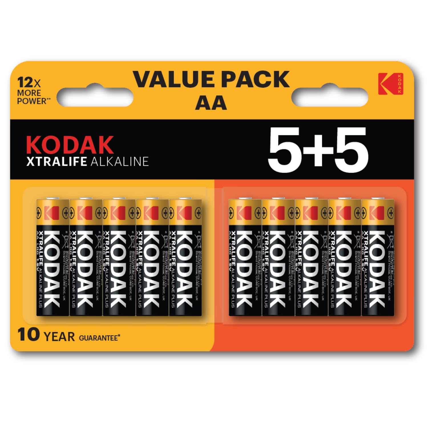 KODAK Blister Pack Pilas Alcalina Xtralife AA LR6 - Blister Pack of 5 + 5
