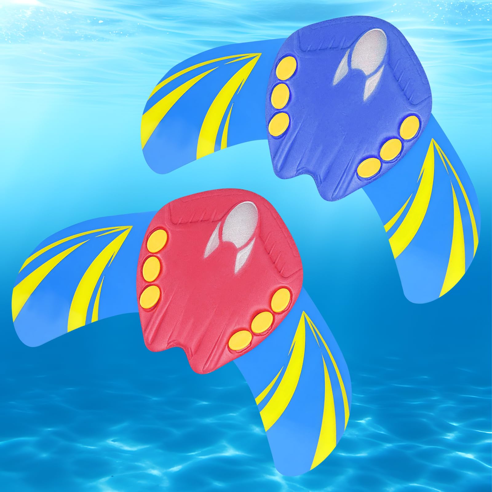 Set di 2 alianti sottomarini giocattolo piscina per bambini – giocattolo acquatico con alettoni regolabili, giocattolo per immersioni con design a raia manta, gioco piscina e spiaggia per
