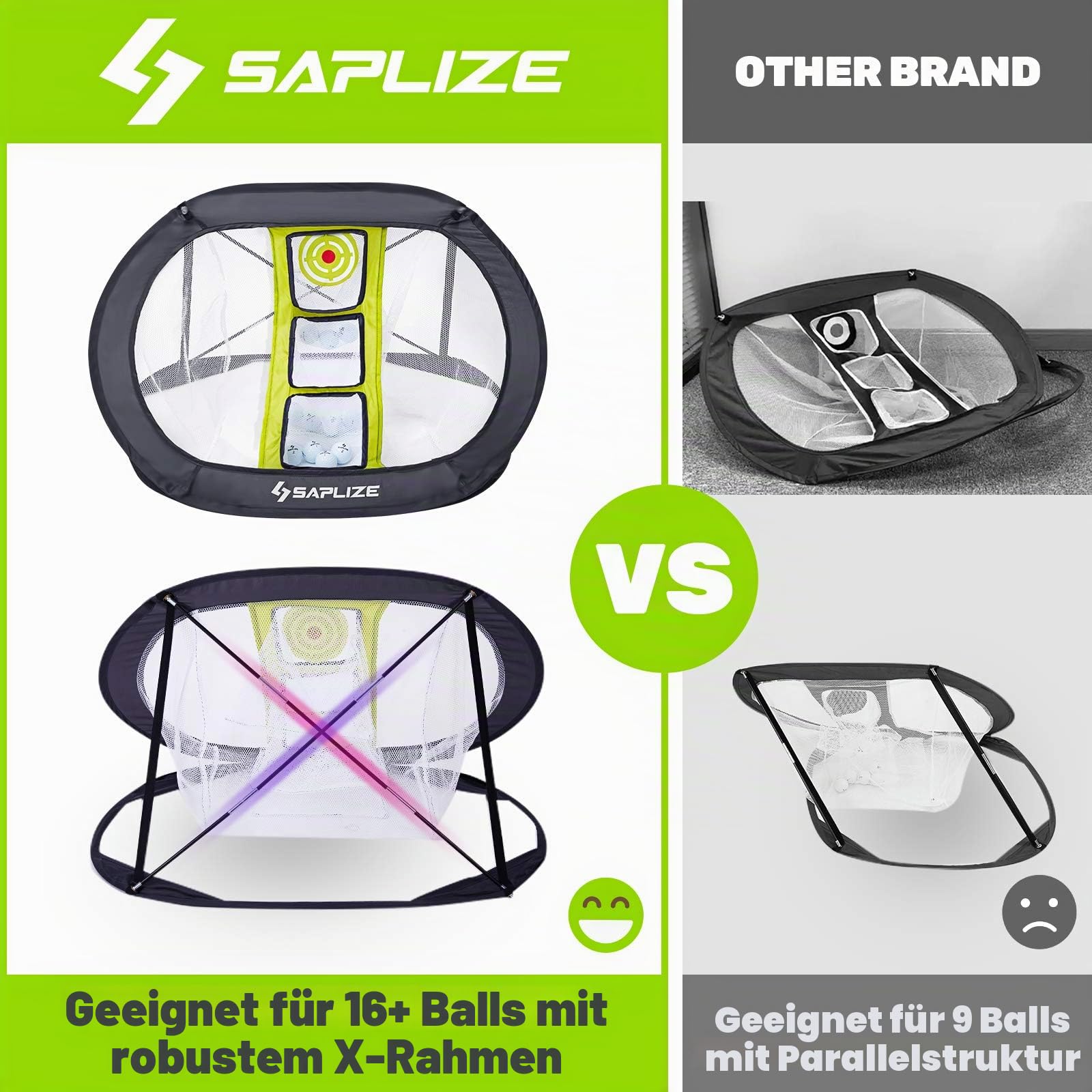 SAPLIZE Ultra-stabiles Golf Chipping Net, Indoor/Outdoor Golfziel Zubehör für Hinterhof Genauigkeit und Swing-Übung, Golf Geschenke für Männer, Momen, Dad, Kinder, Jungen, Jugend und Golfer