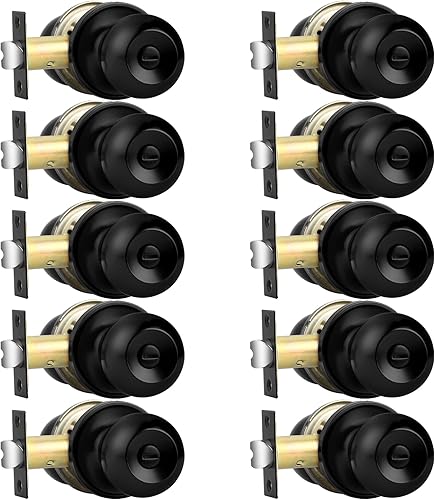 Probrico - Cerraduras para puerta (privacidad), color negro, Negro