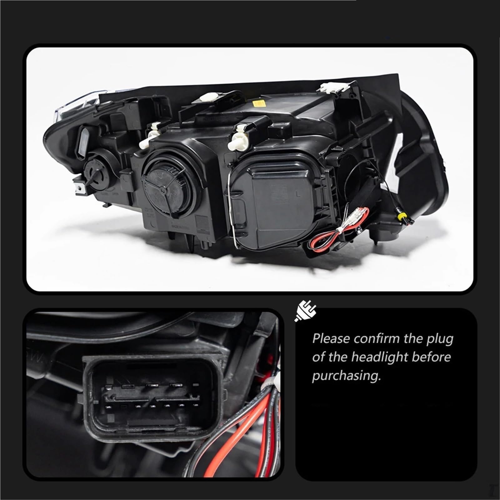 1 par compatible for X1 E84 lámpara de cabeza 2011-2015 accesorio de coche luces antiniebla luz de circulación diurna DRL H7 LED Bi Xenon bombilla faros(Original Halogen)
