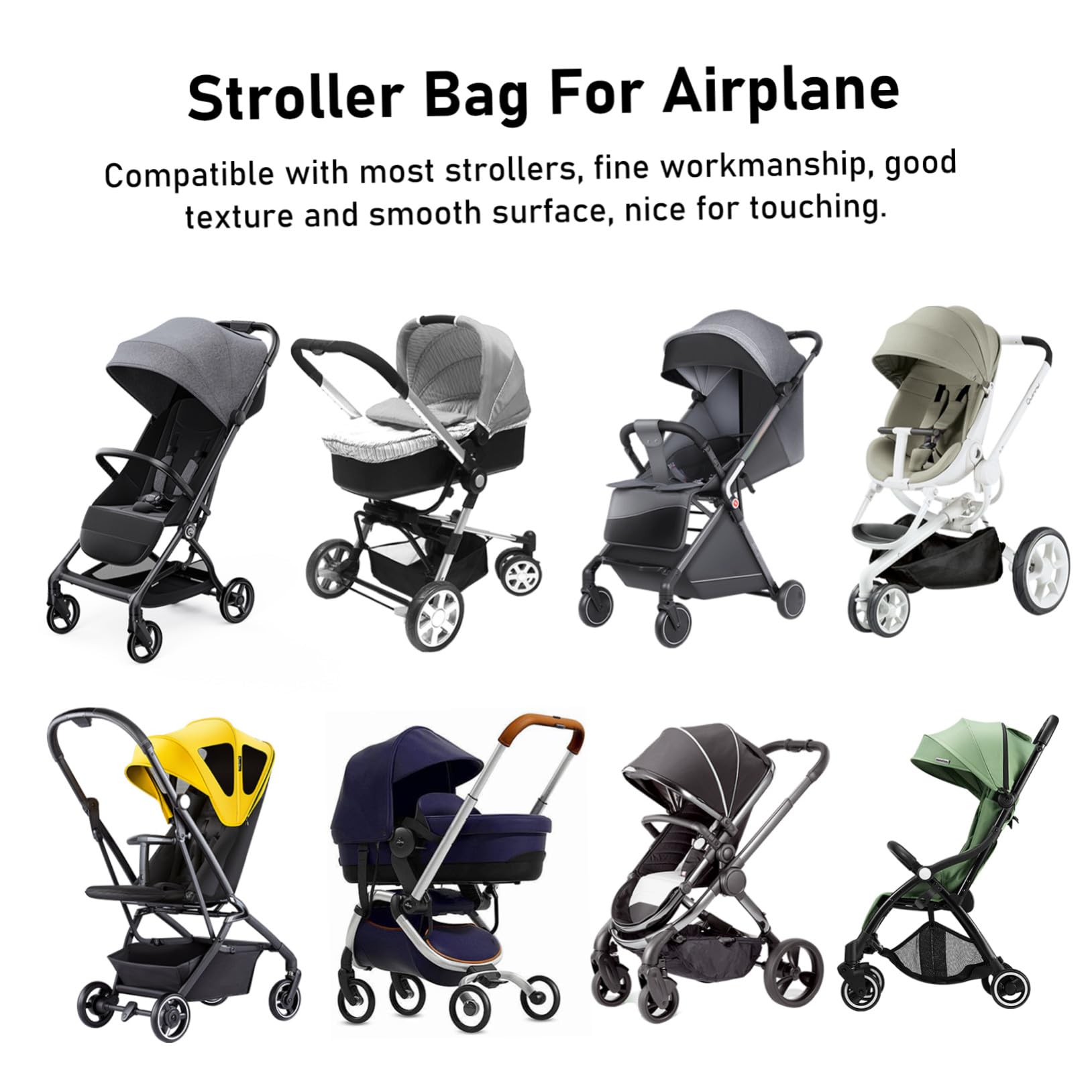 Mipcase de Rangement pour Poussette Résistant à Eau avec Double Bandoulière de Voyage pour Avion et Cabine Protection Pratique pour Poussette Simple ou Double Lors des Déplacements