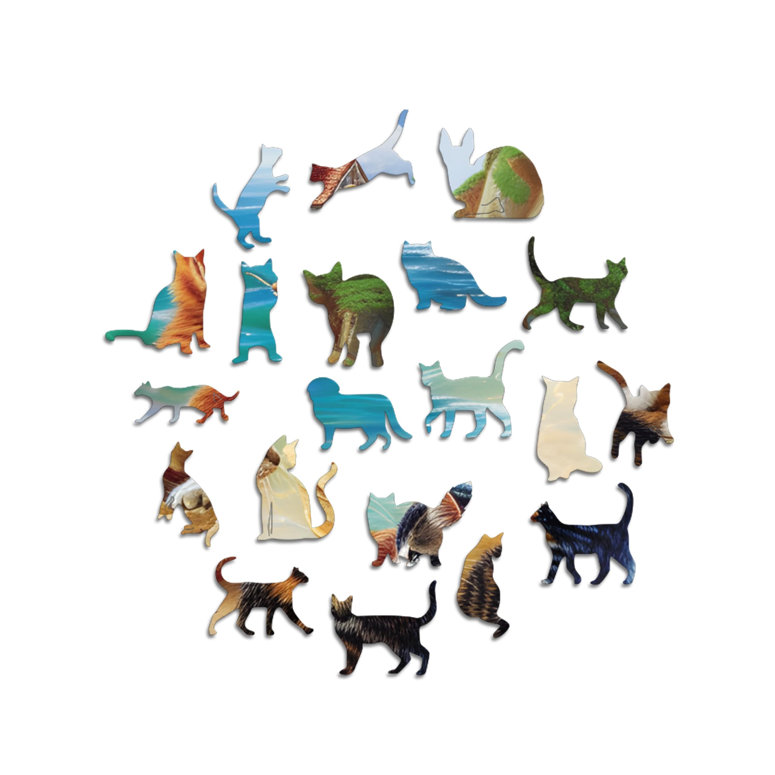Iconic Puzzles, Kittens at the seaside, fantasy animals, 100% sustainable wooden puzzle, Gifts for Children and Adults size L - Image 3