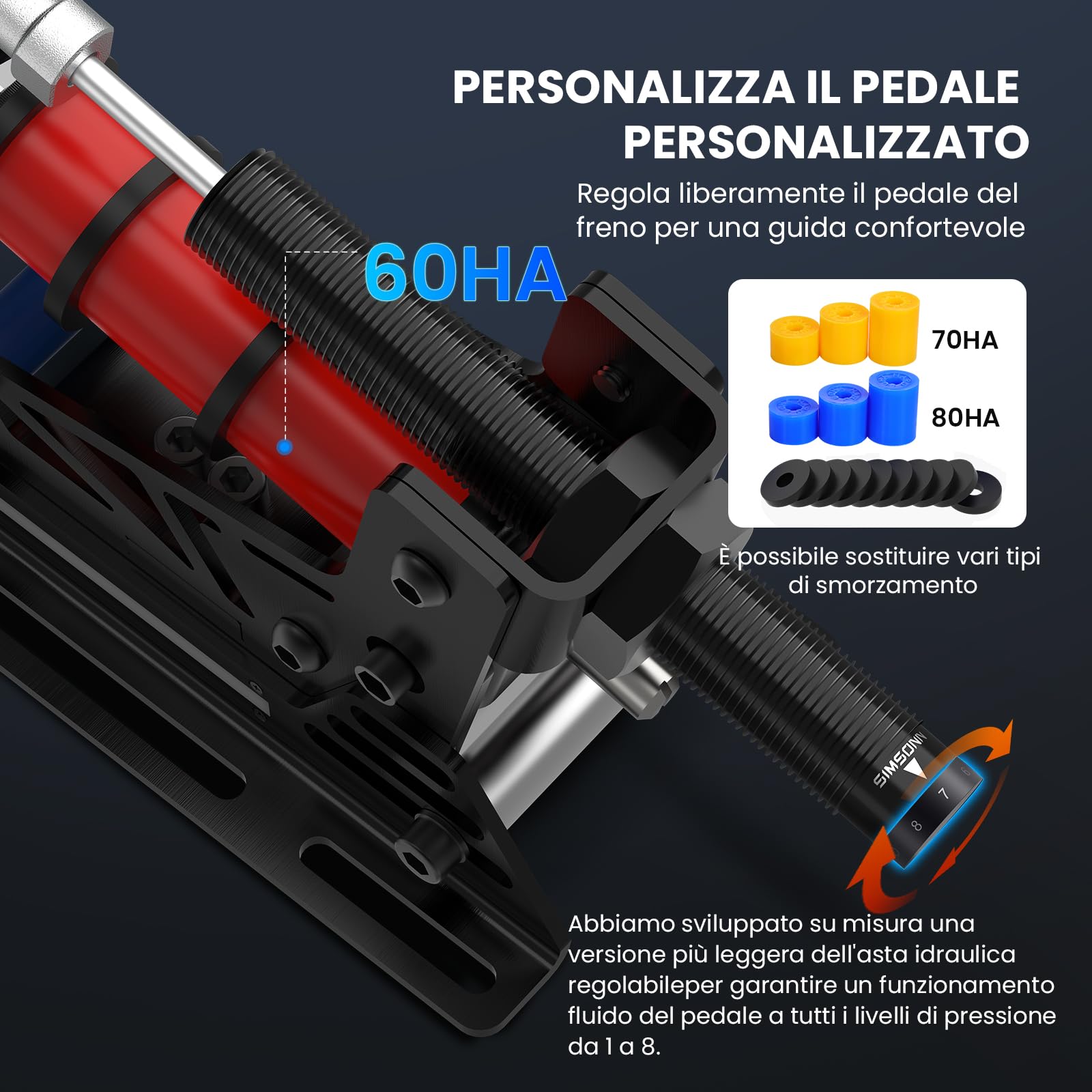 SIMSONN PRO X Pedali da corsa Ultra Sim Pedali per murino di corsen Cella di muratura per PC colata continua che opera per tico aptico (PRO X ULTRA P3-H3)