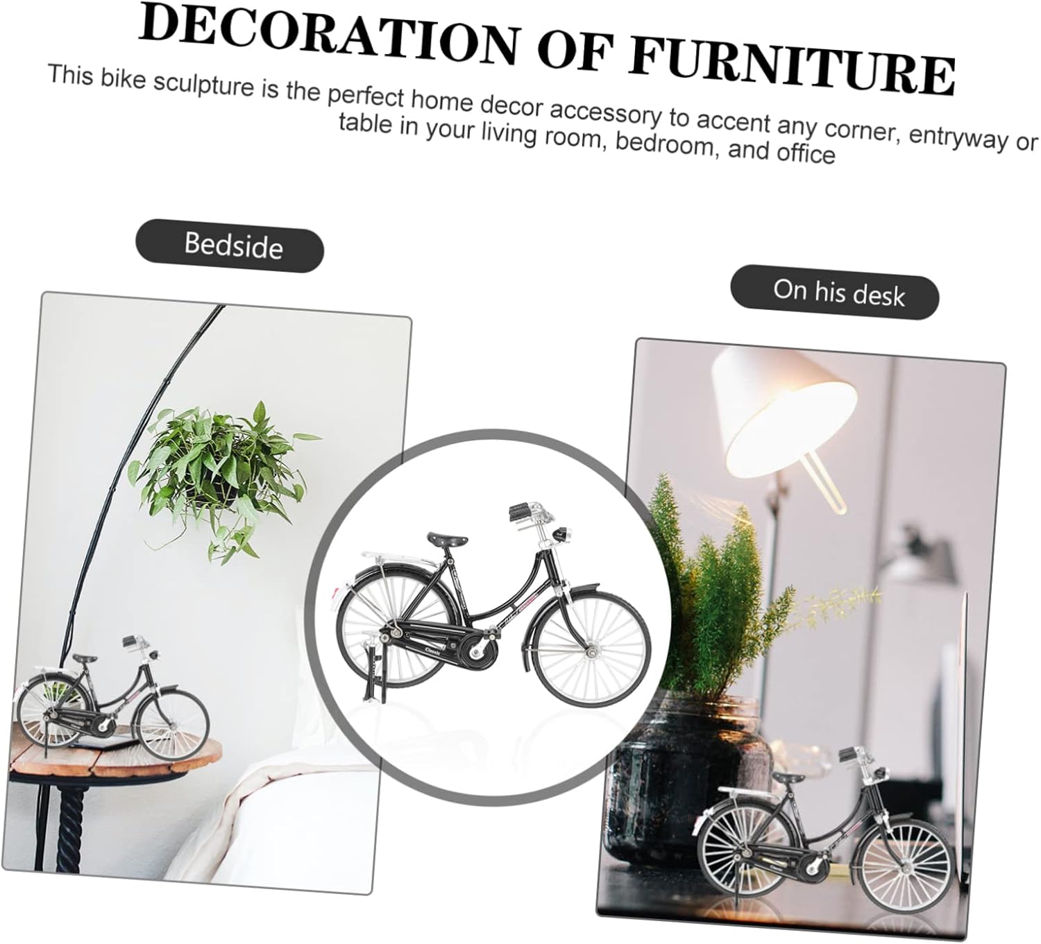 SUPVOX 1set Vintage Bike Model Sculpture Scale Collectible Miniature Ornament for Home Office Decor for Bike and Cycling Enthusiasts