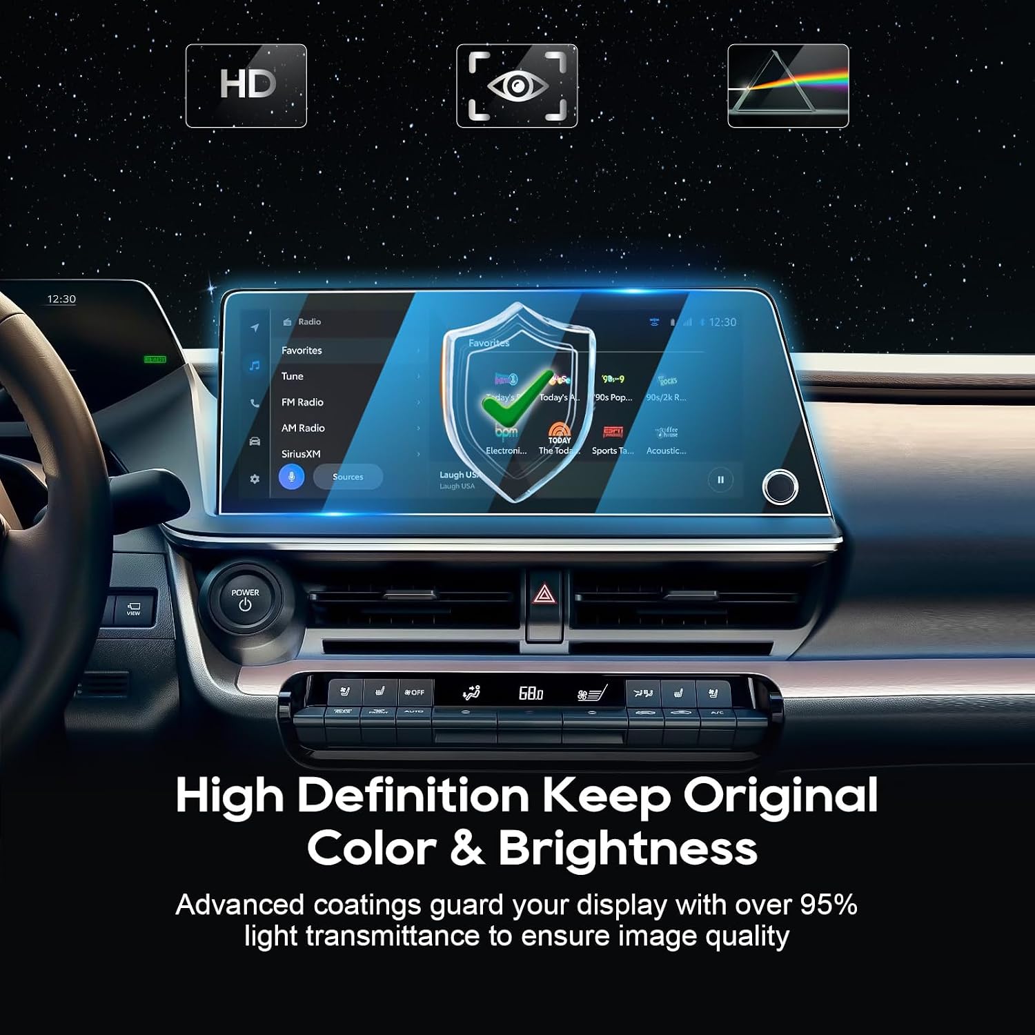 For 2025 2026 Toyota Prius Screen Protector 2023-2025 2026 Prius (Limited/XLE/XSE Premium/XSE) 12.3 Inch Navi Touchscreen [HD Glass] 2026 Prius Accessories Anti-Fingerprint 9H Hardness Tempered Glass