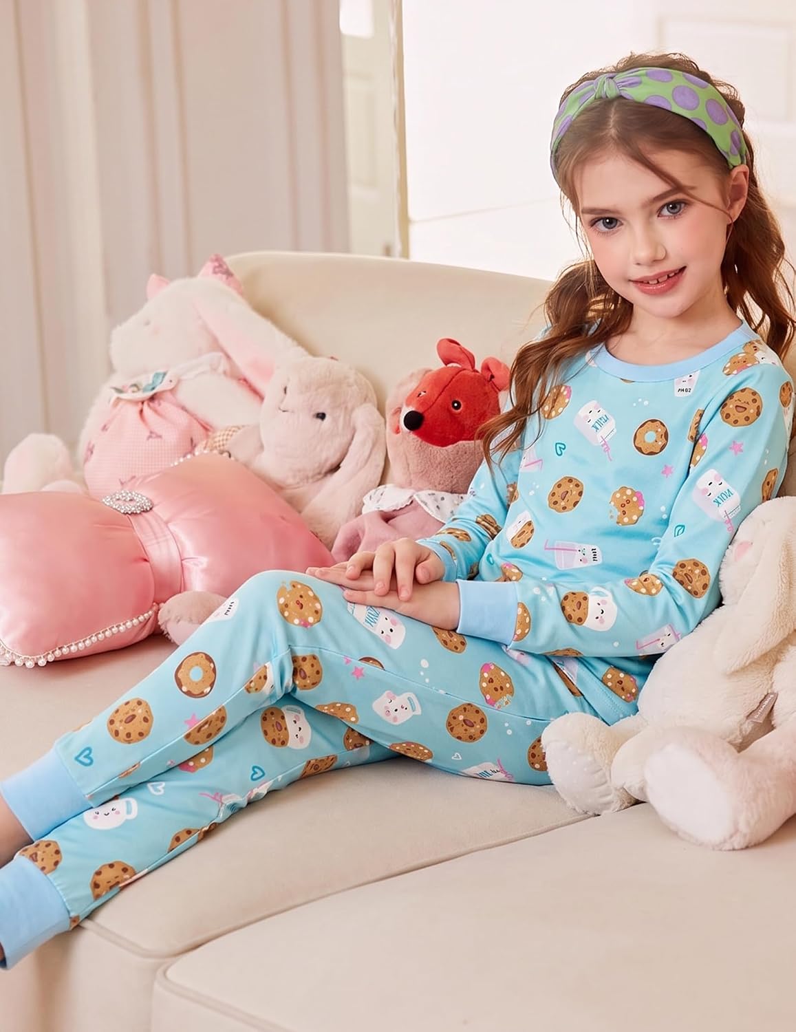 Arshiner Girls Pajamas Cute Snug Fit Long Sleeve Pjs Set Kids Sleepwear image 2