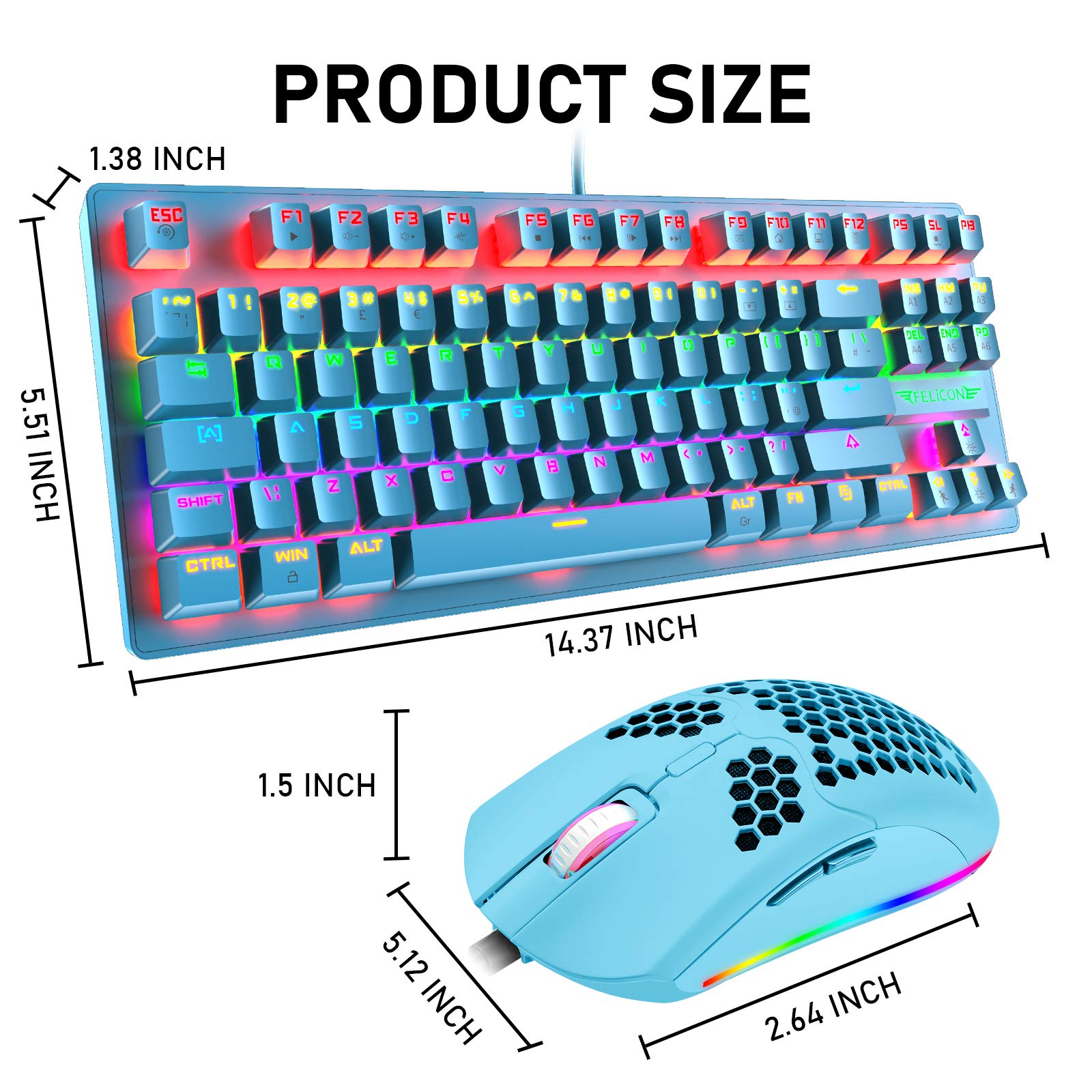 Buy Mechanical Gaming Keyboard and Mouse Combo with Full 88 Key Anti