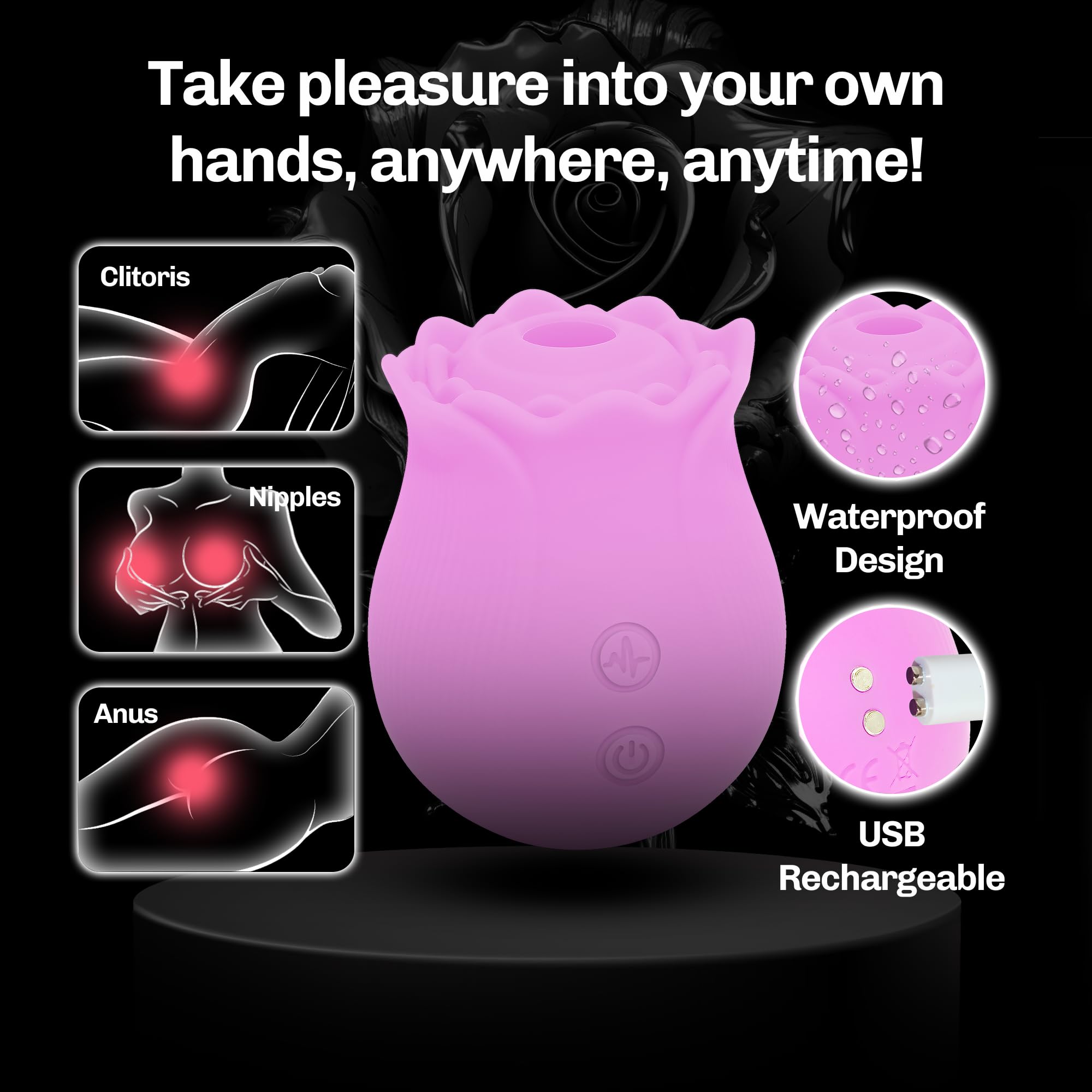 Amazon.com: Rose Vibrators Toy | Sexual Pleasure Tools for Women | Quiet  and Powerful Rose Sex Toy | Rose Toy Waterproof Adult Toys