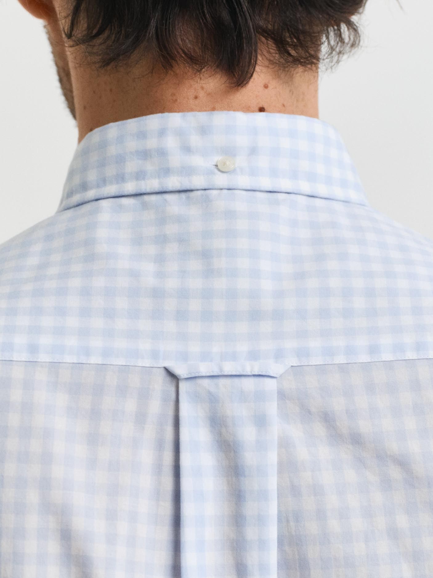 GANT Męska koszulka REG POPLIN Gingham, klasyczna koszula, jasnoniebieska, standardowa, jasnoniebieski, 4XL