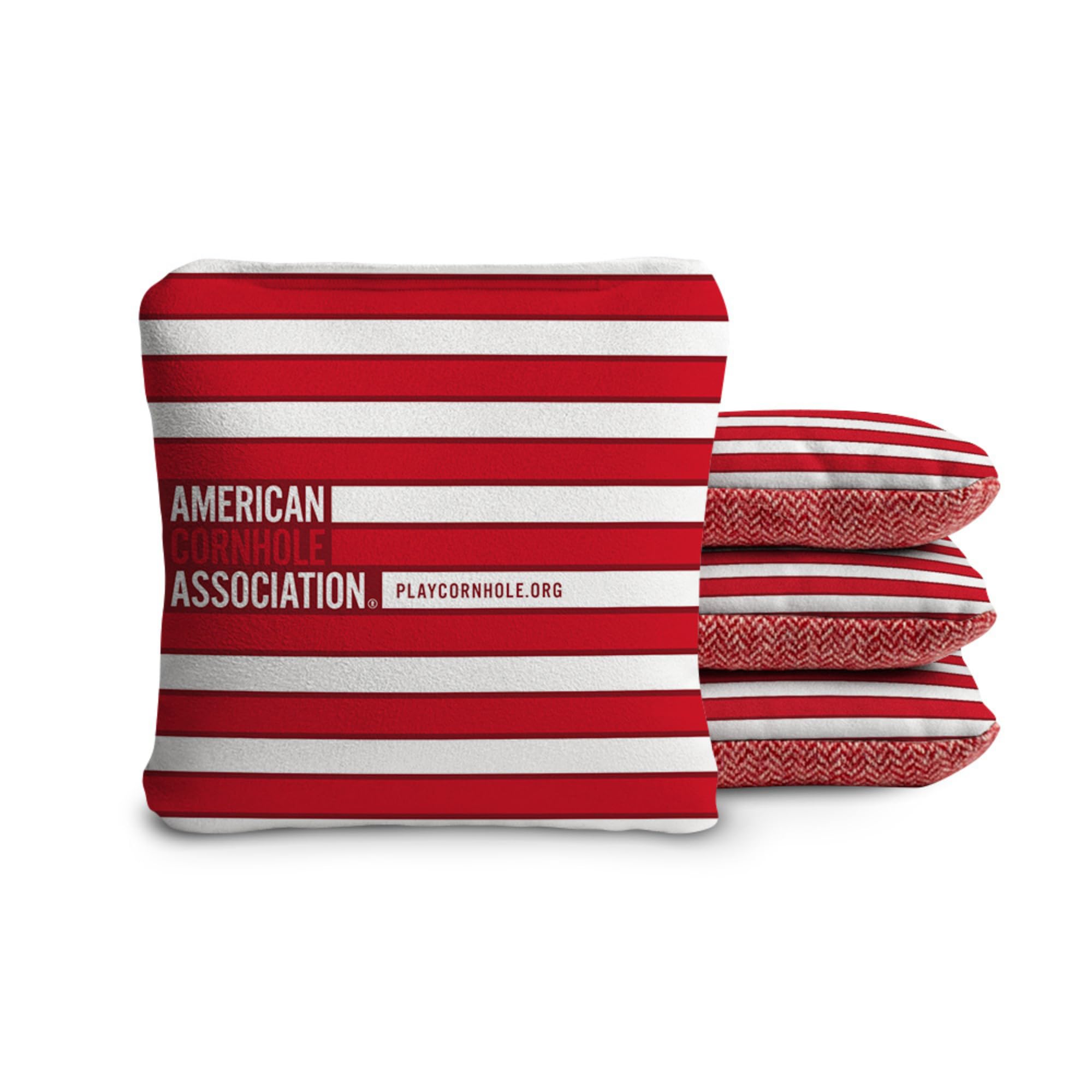 ACA Synergy Soft Professional Cornhole Bags Dual Sided Regulation 6x6 Set of 4 Retro Flag Stripes Red