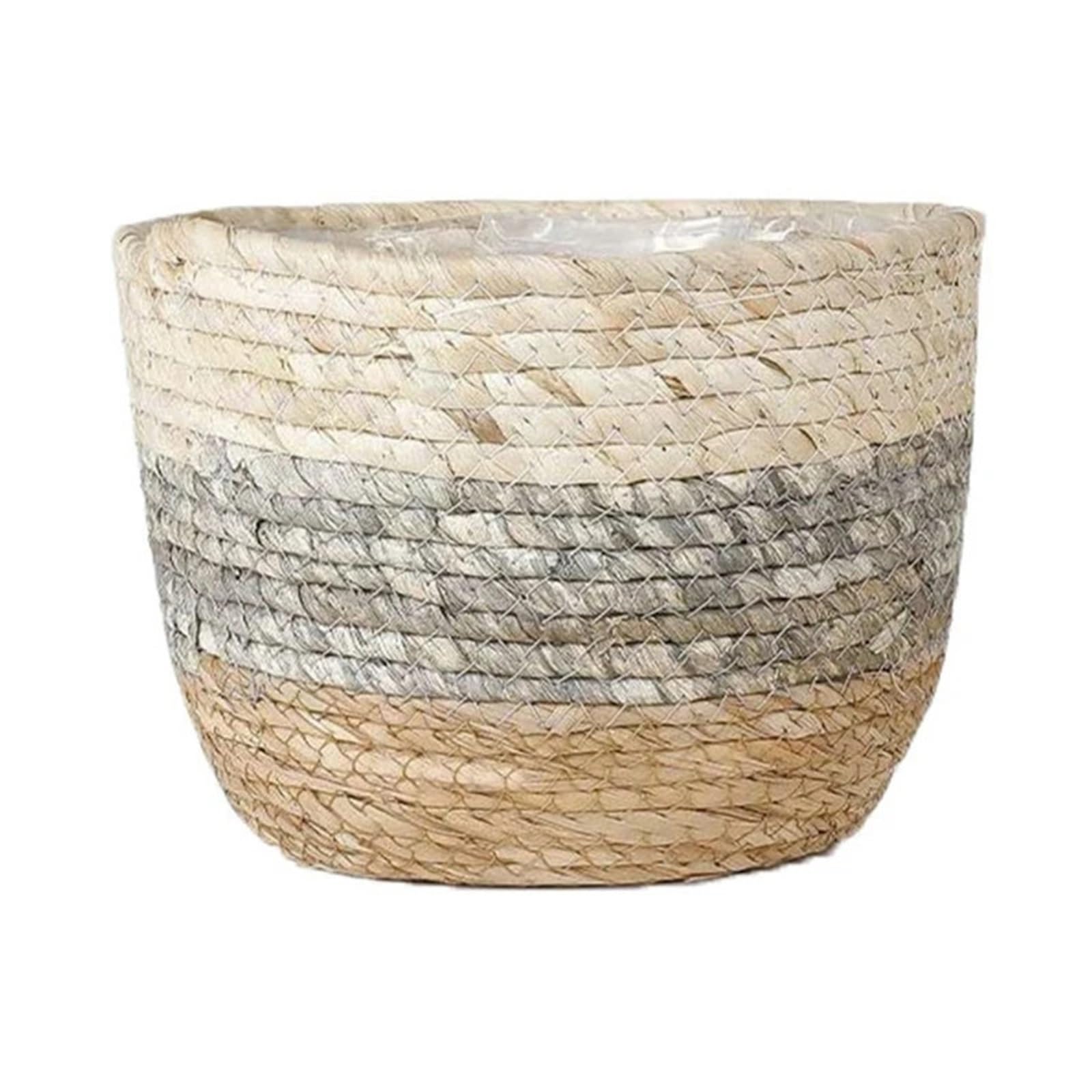 MKYYIOED Rattan Plant Pot 4 Pcs Straw Weaving Flower Basket, Grass Planter, Indoor And Outdoor Pots, Containers For Plantable Plants(L)