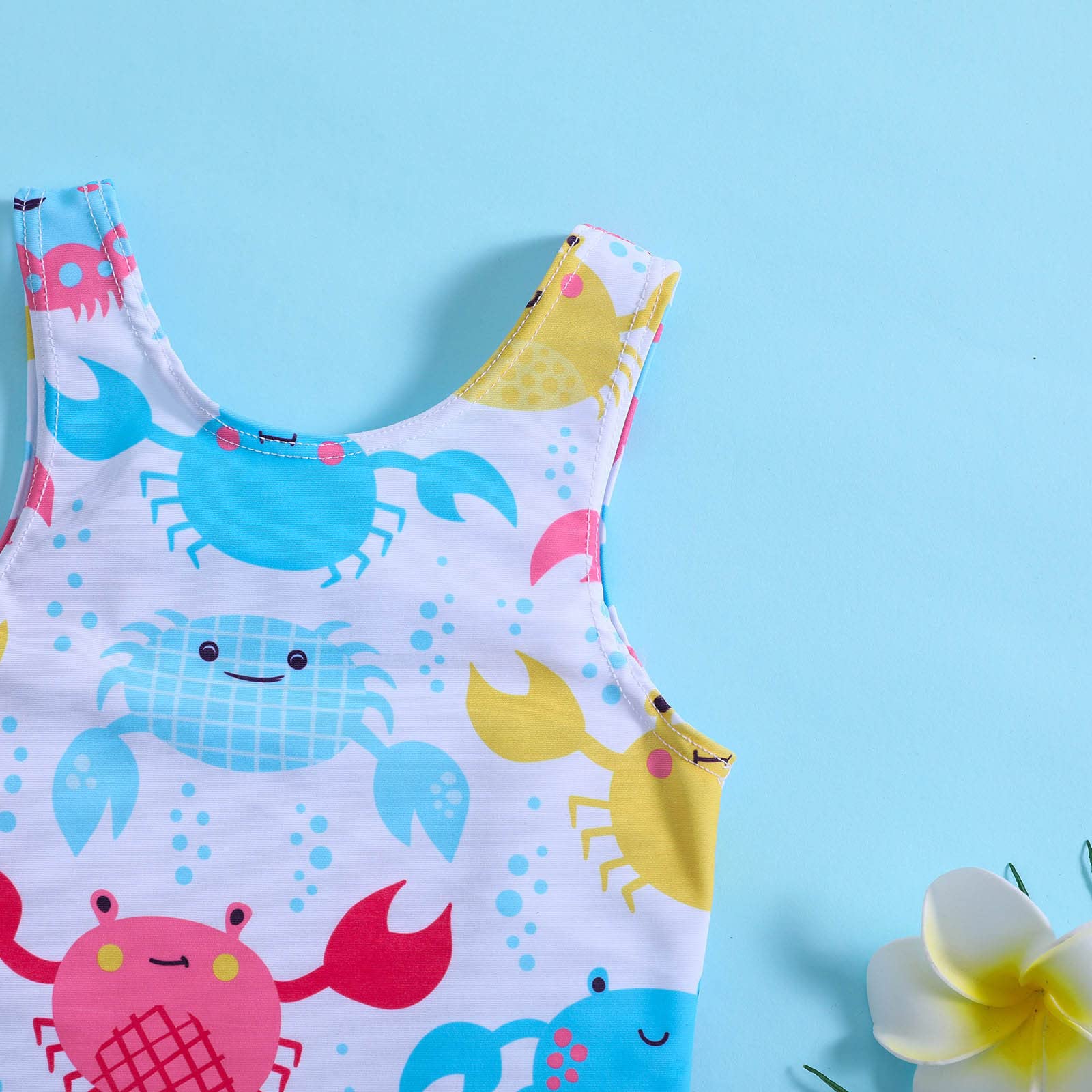 Traje de baño para mujer niña volantes dibujos animados 1 pieza bikini playa