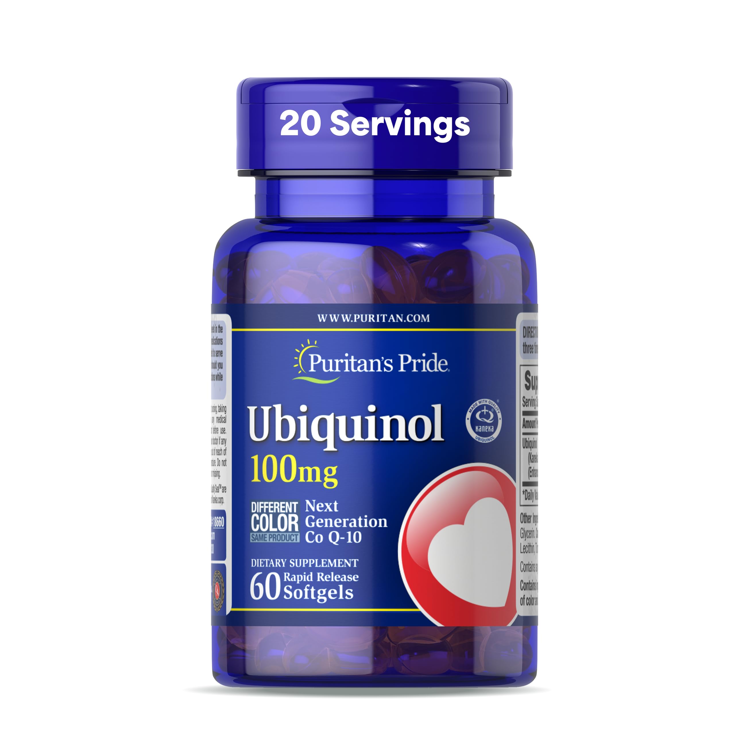 Puritan's PrideUbiquinol 100 mg Cardiovascular Health 60 Rapid Release Softgels