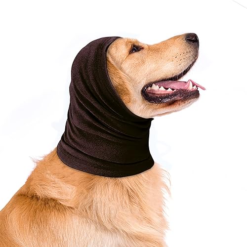 Gorro con capucha para perro, cálido para invierno, sin solapa, para aliviar la ansiedad, calmar, arreglar, calentar el cuello para perros (blanco,