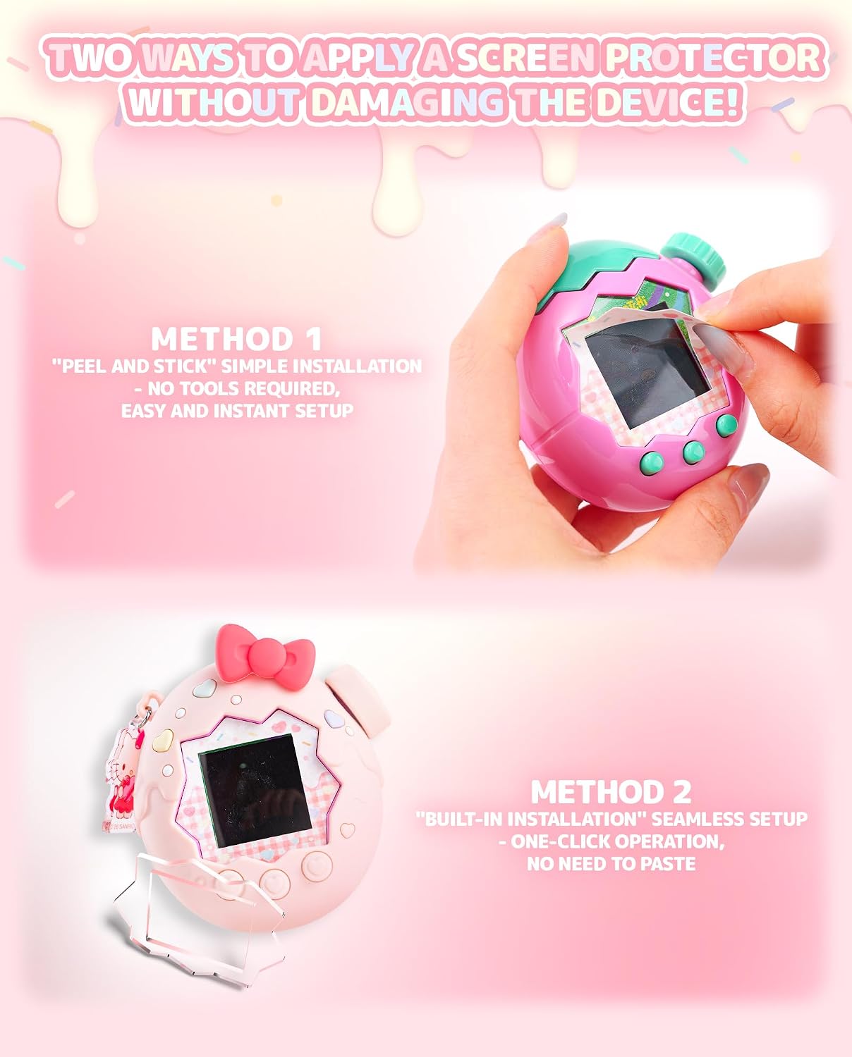 Kuitmor Sweetheart Chocolate Silicone Case Compatible with Tamagotchi Paradise, Soft Protective Cover with Candy Heart Pattern, Anti-Scratch & Shockproof Skin for Virtual Pet Device - Purple