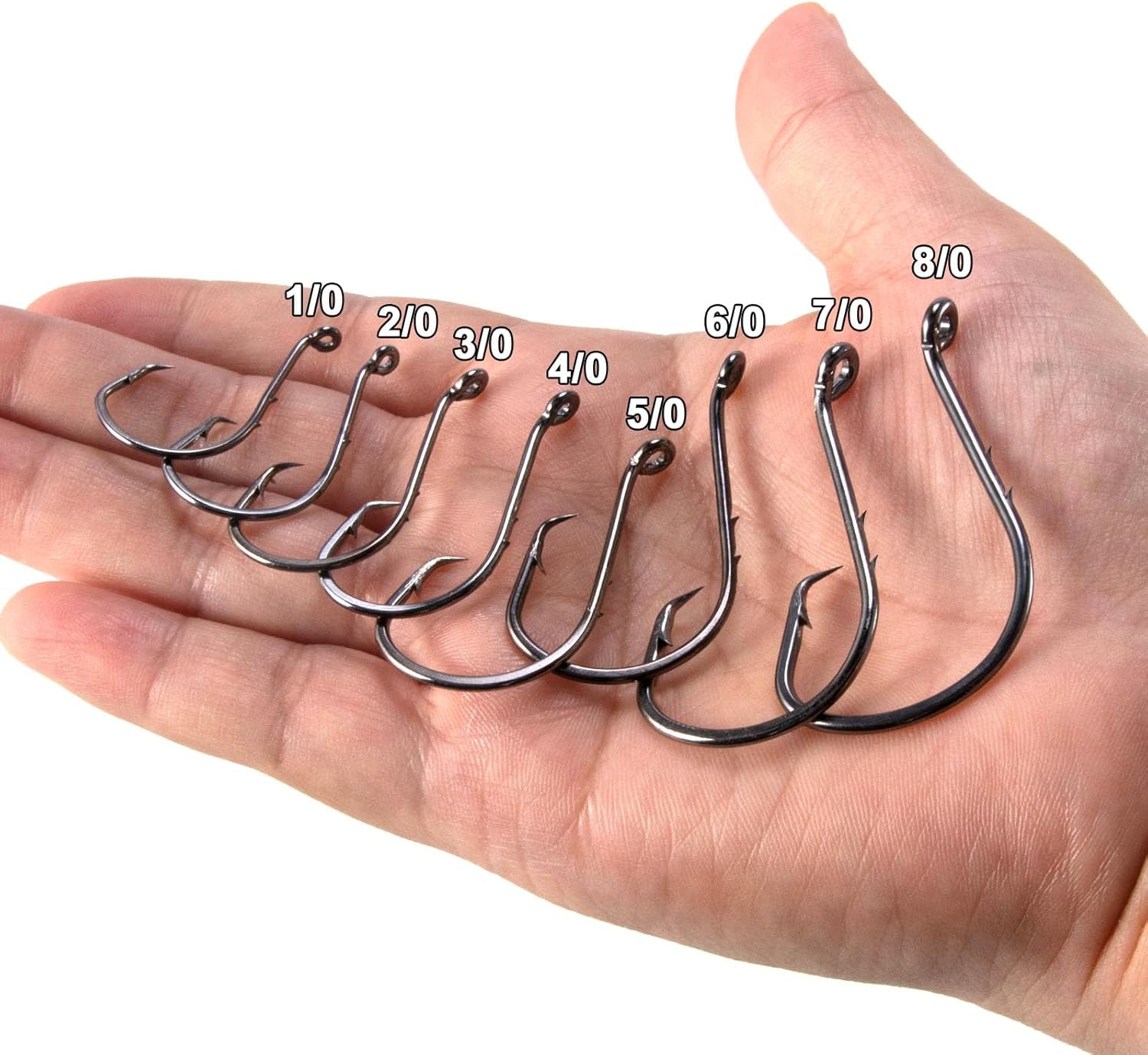 Dr.Fish 100 Pack Baitholder Fishing Hooks, Octopus Circle Hooks Offset for Saltwater & Freshwater Live Bait, Bass Catfish Striper