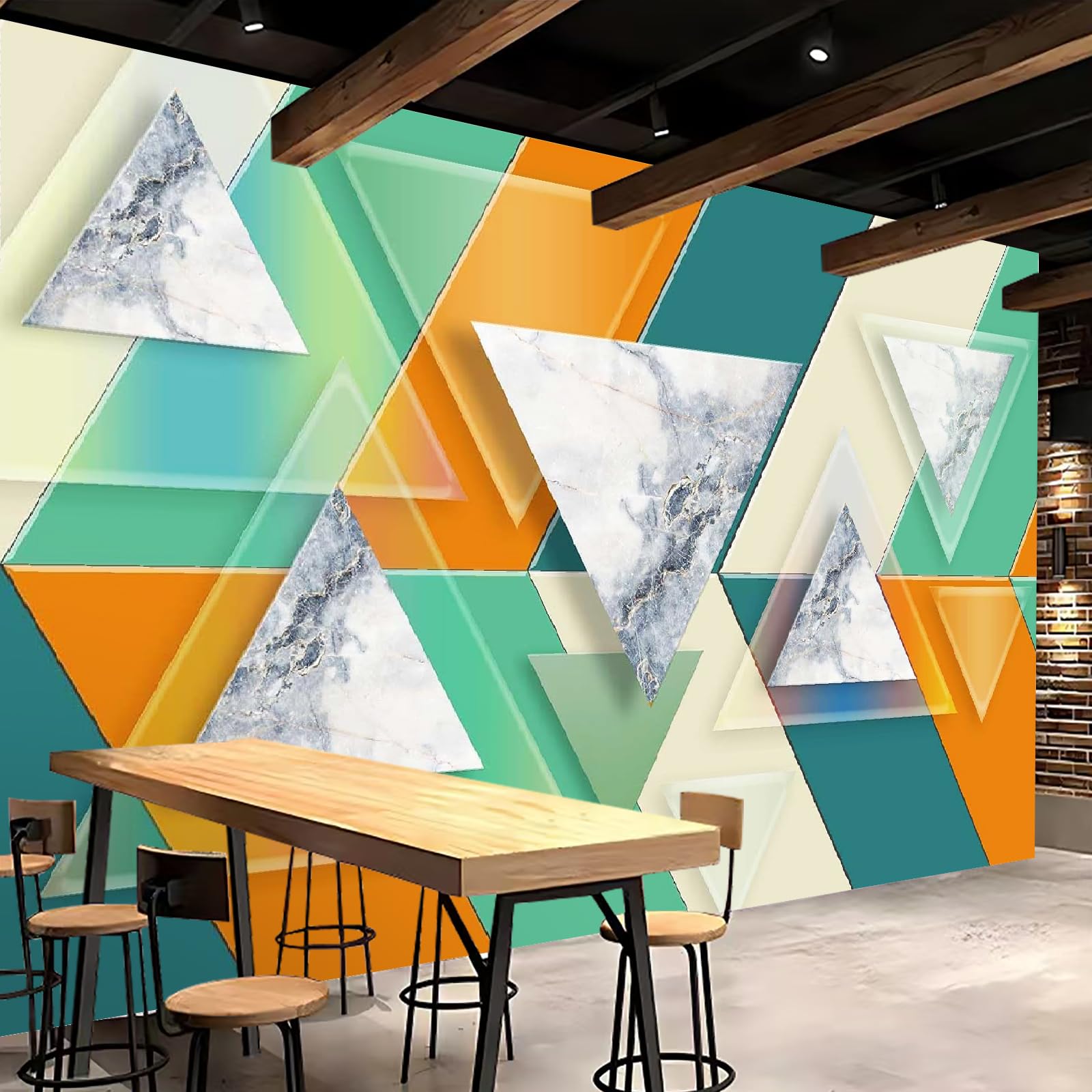 Papel Pintado Mármol Textura 250x175 cm Efectos 3D Papel Tapiz Fotográfico Tejido No Tejido Geometría Moderna Póster Fotomurales Decor Pared Para Dormitorio Salón Murales B-254
