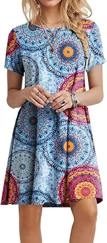 POPYOUNG Vestido casual de verano 2025 para mujer, cuello redondo, salida de baño para playa