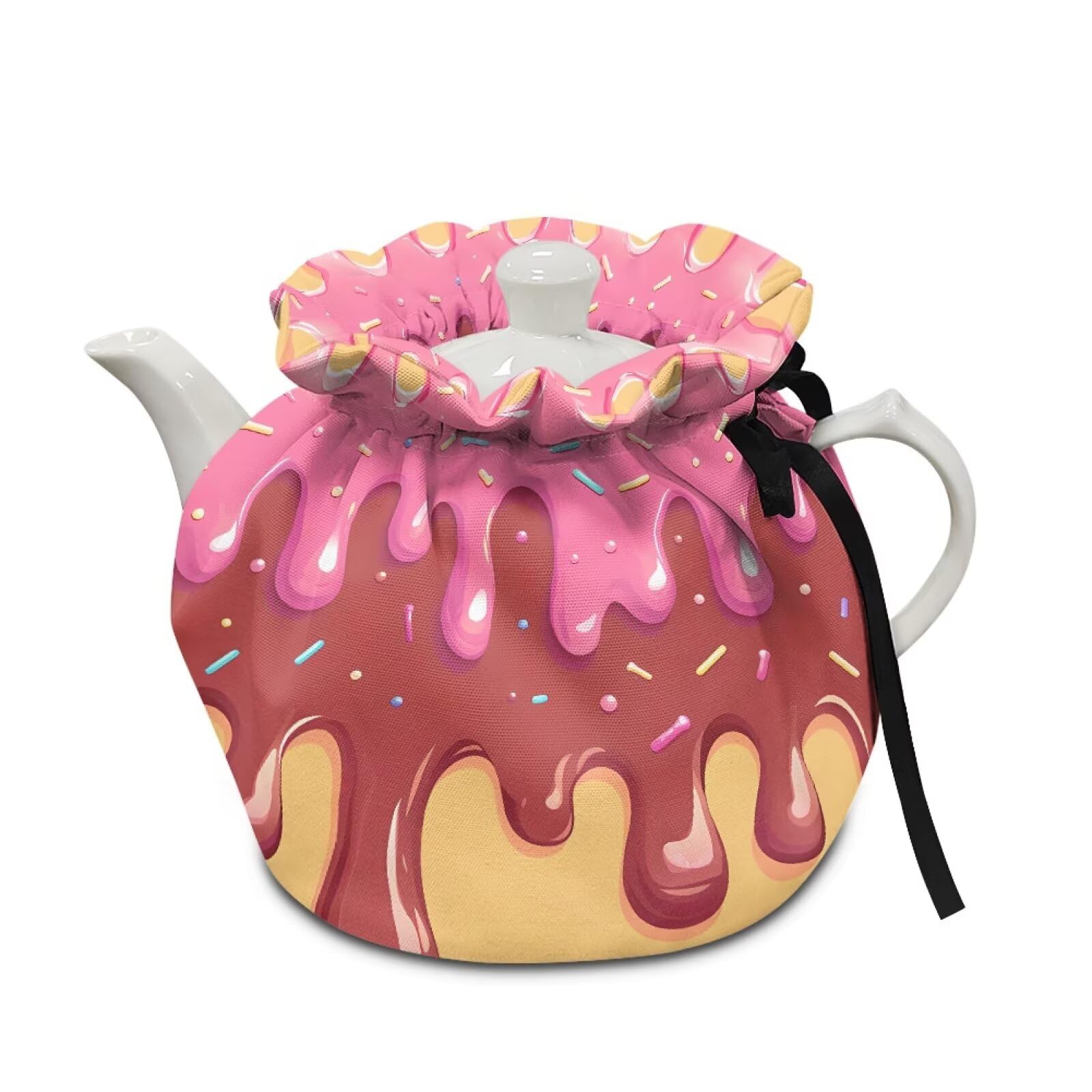 Icecream Tea Cosy Breakfast Warmer Kitchen Teapot Dust Cover Insulation and Keep Warm Fabric Teapot Cover Home Kitchen Table Decorative Accessories