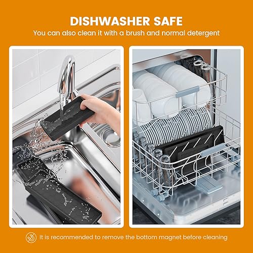 Miniatura 6 de Estante superior magnético para estufa de 30 pulgadas, estante de silicona para estufa de cocina, estante de horno para parte posterior de la