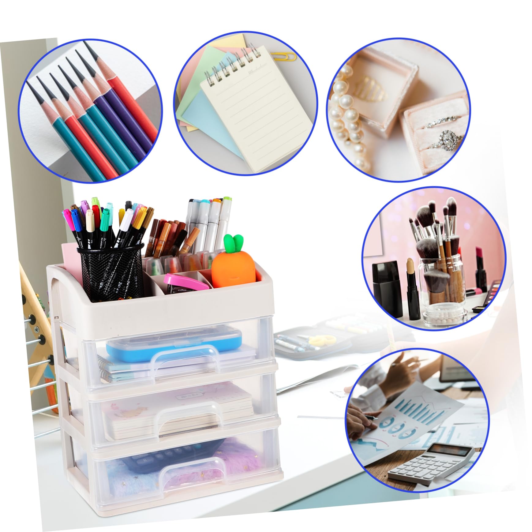 Angoily Organizer da Scrivania a Cassetti Piccolo a Tre Strati