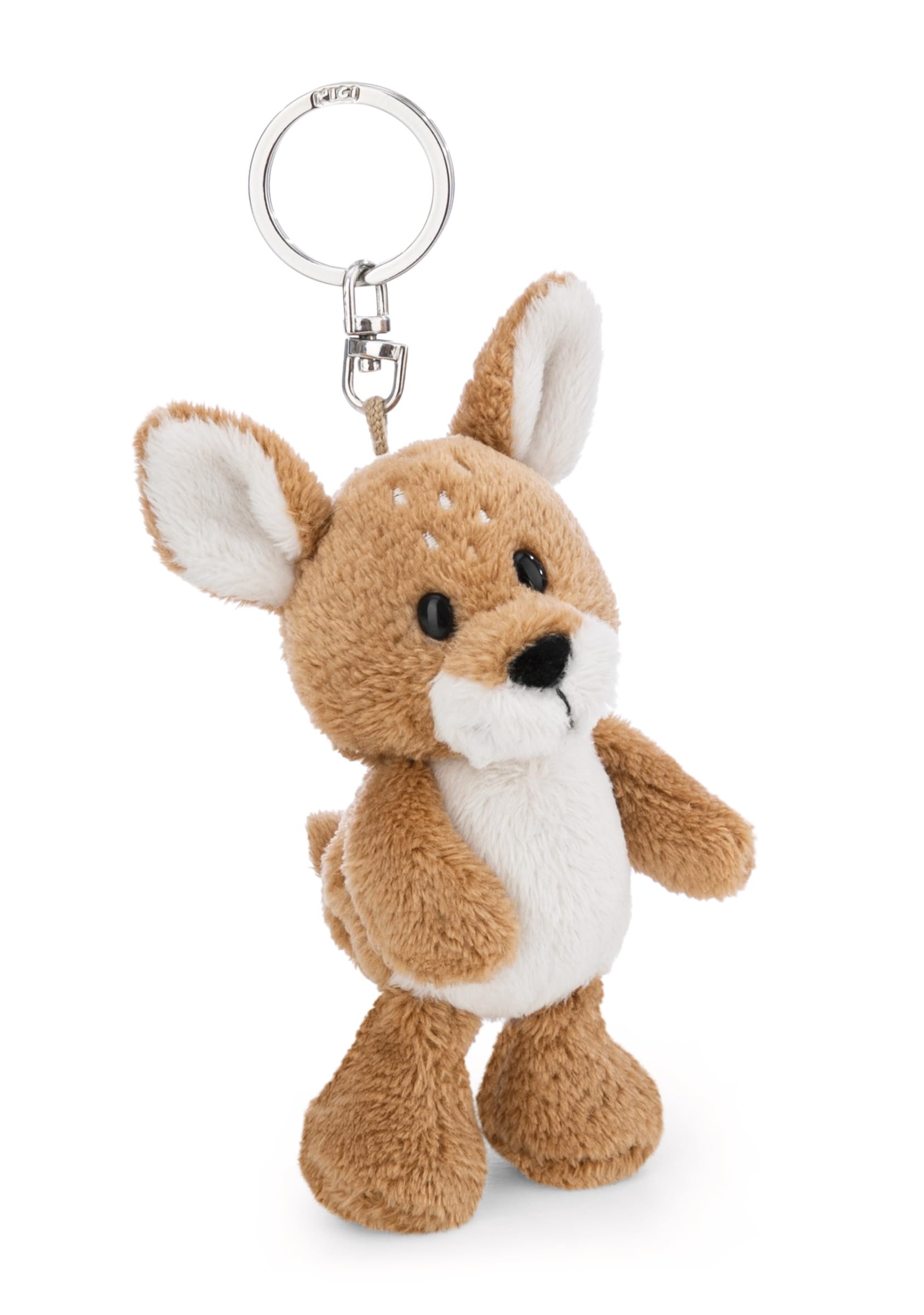 NICI 62261 Key Fob, René Roebuck, 10 cm, Brown, Loyal Plush Companion for Rucksack or Bag, Key Holder for Children and Adults