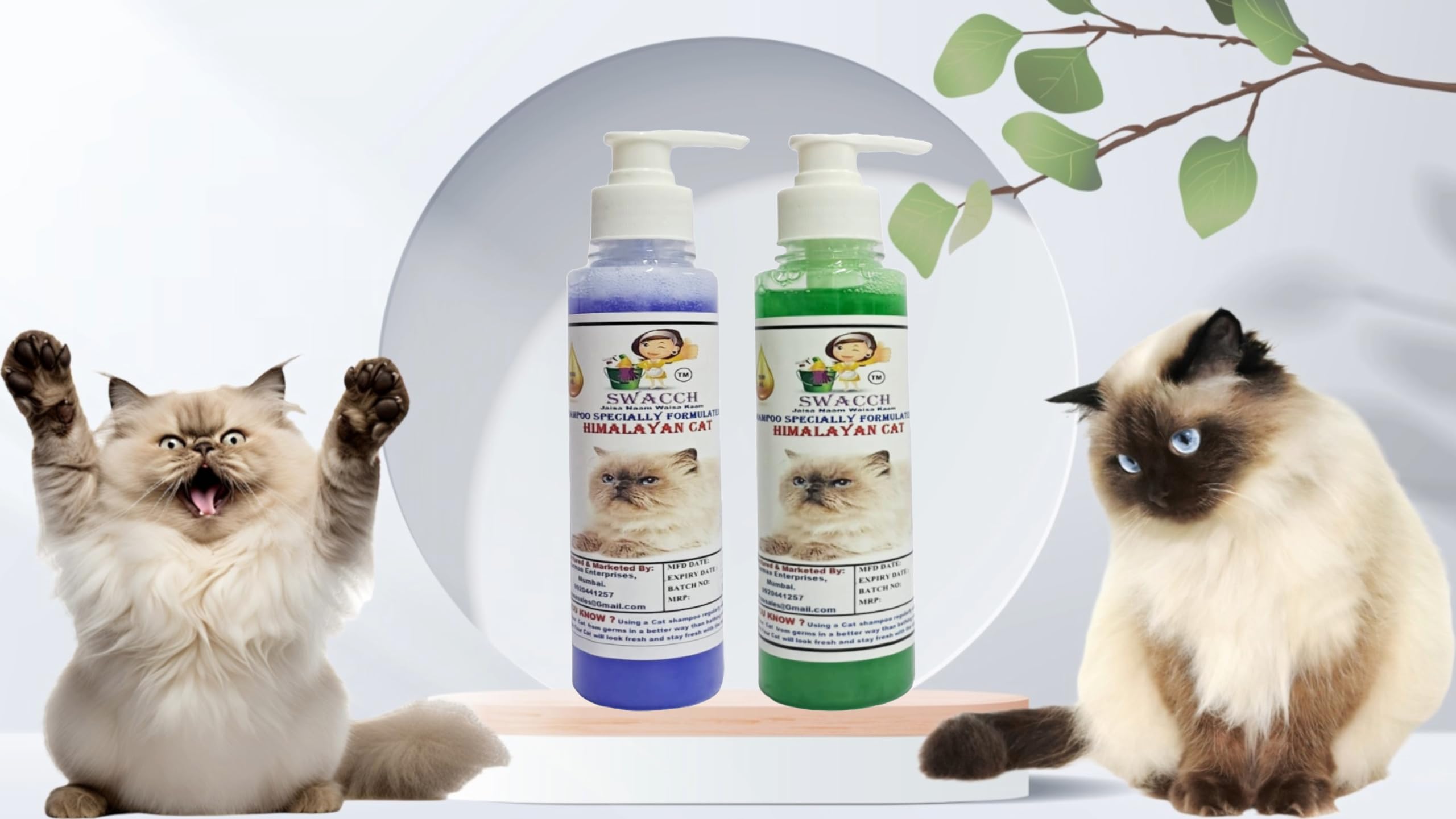 SWACCH Premium Shampoo for Himalayan CAT (200ML) (Combo Pack of 2) Lavender & NEEM ALOVERA (B0CZXR6X2X) Amazon Price History, Amazon Price Tracker